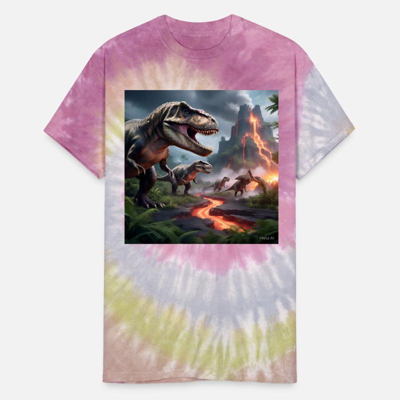 a breathtaking prehistoric dinosaurs landscape