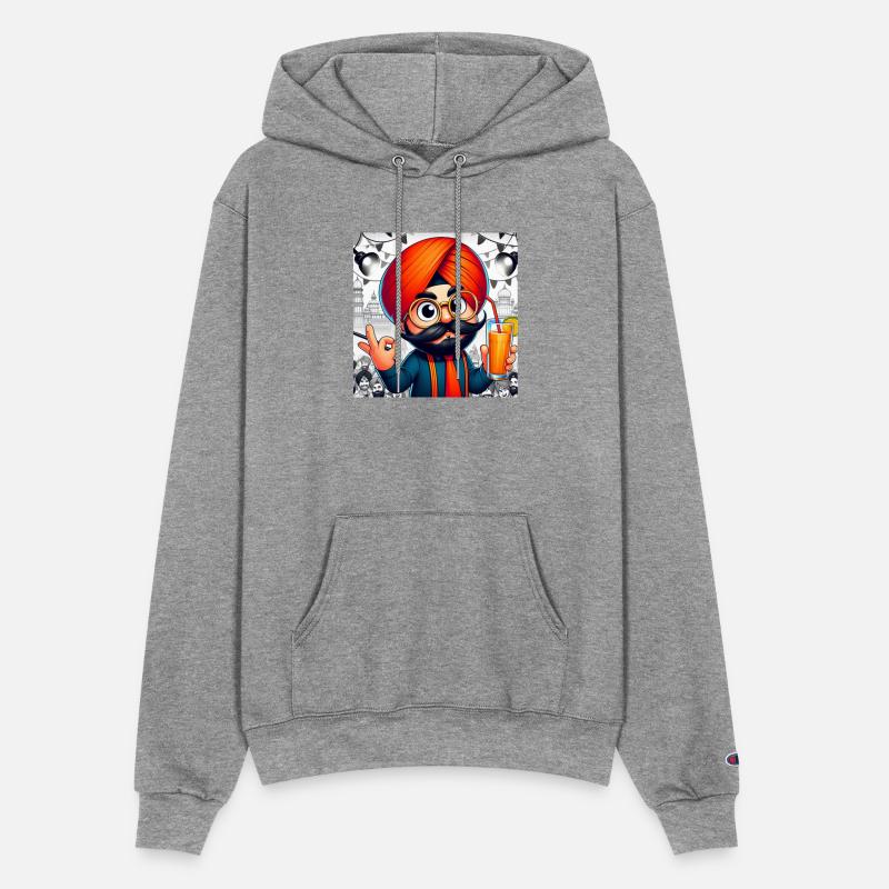 Vibrant Sikh Man with Drink Illustration