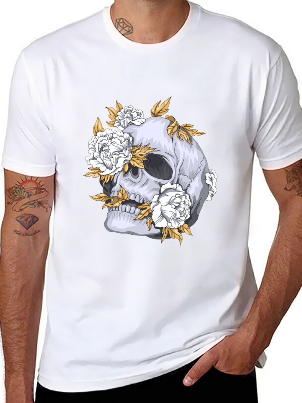 Skull & Floral Graphic Tee