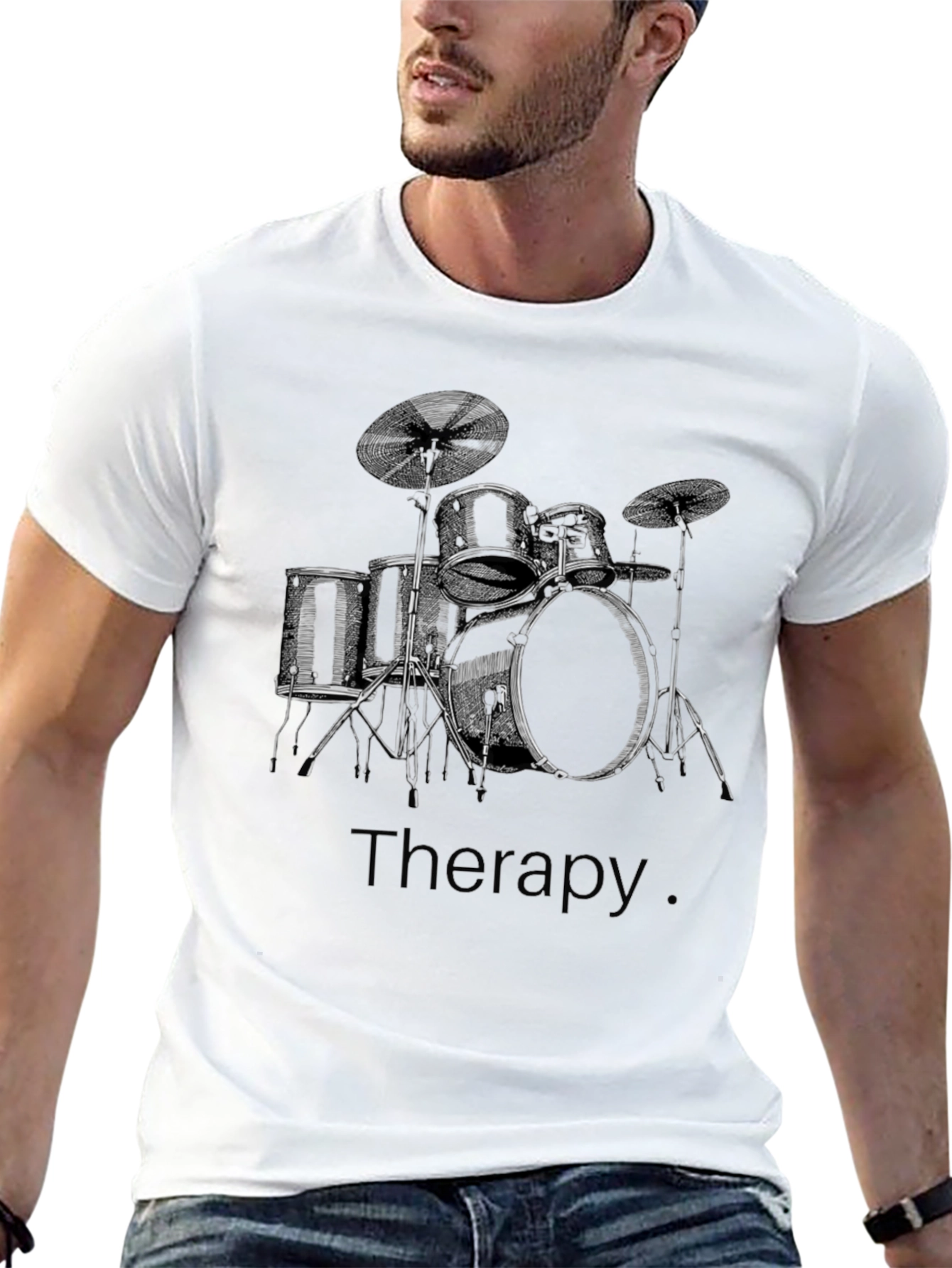 Drum Set Therapy T-Shirt - Music Lover Tee