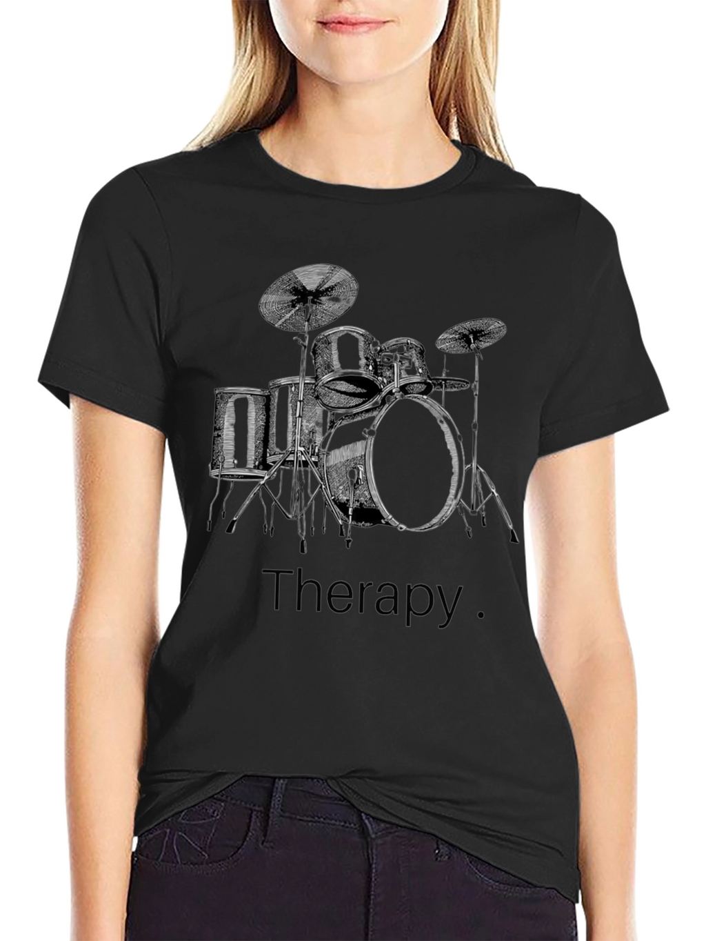 Drum Set Therapy T-Shirt - Music Lover Tee