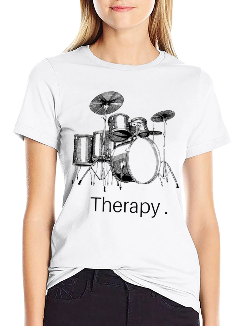Drum Set Therapy T-Shirt - Music Lover Tee
