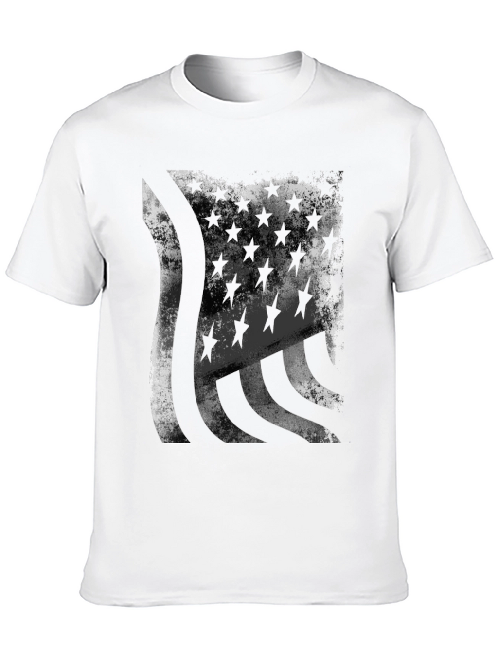 Distressed American Flag Graphic Tee - Black