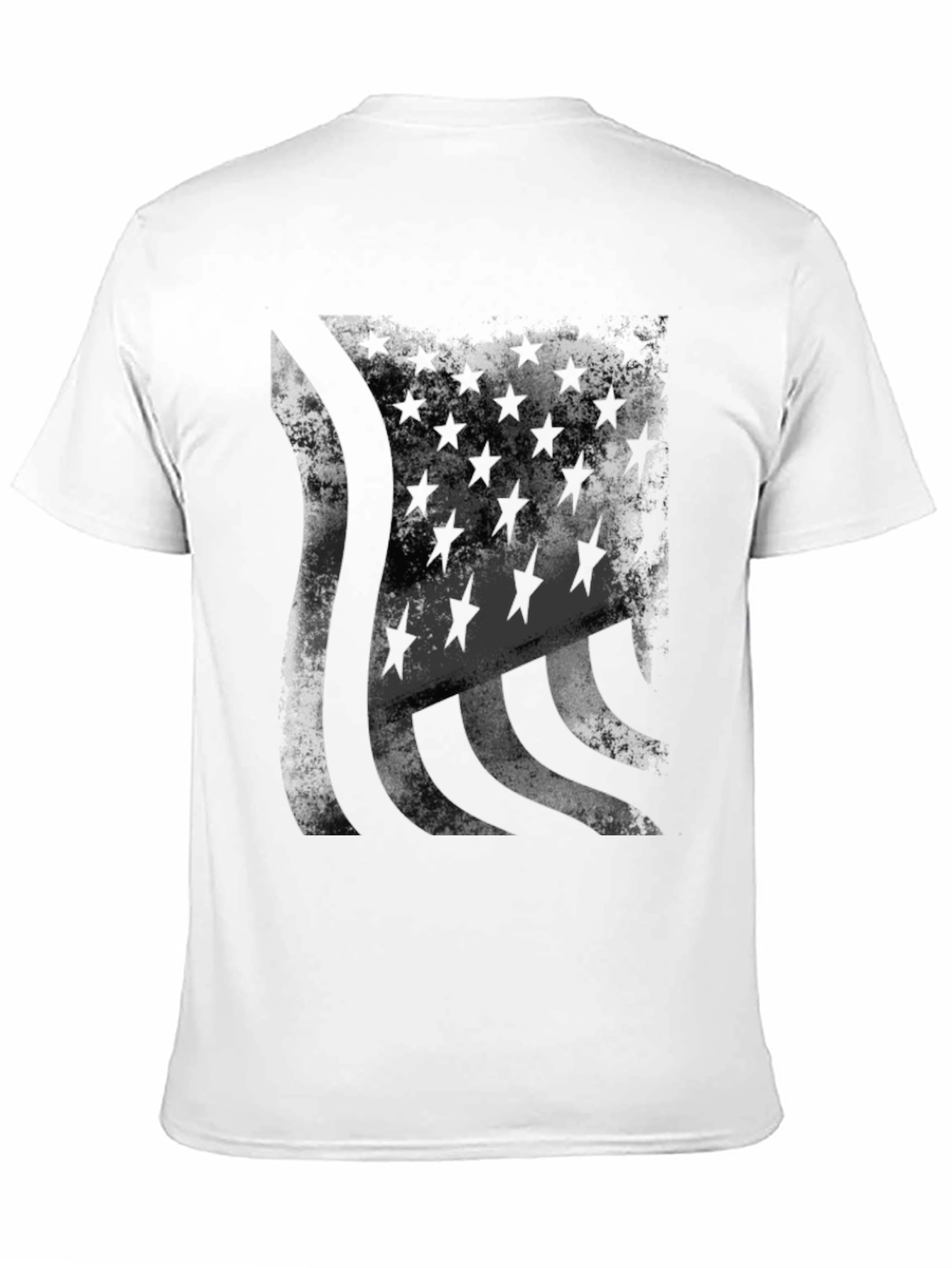 Distressed American Flag Graphic Tee - Black