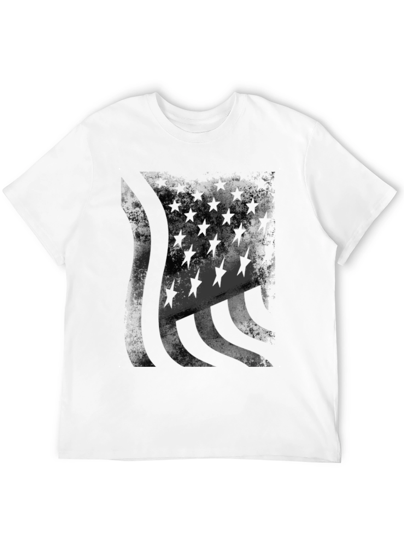 Distressed American Flag Graphic Tee - Black