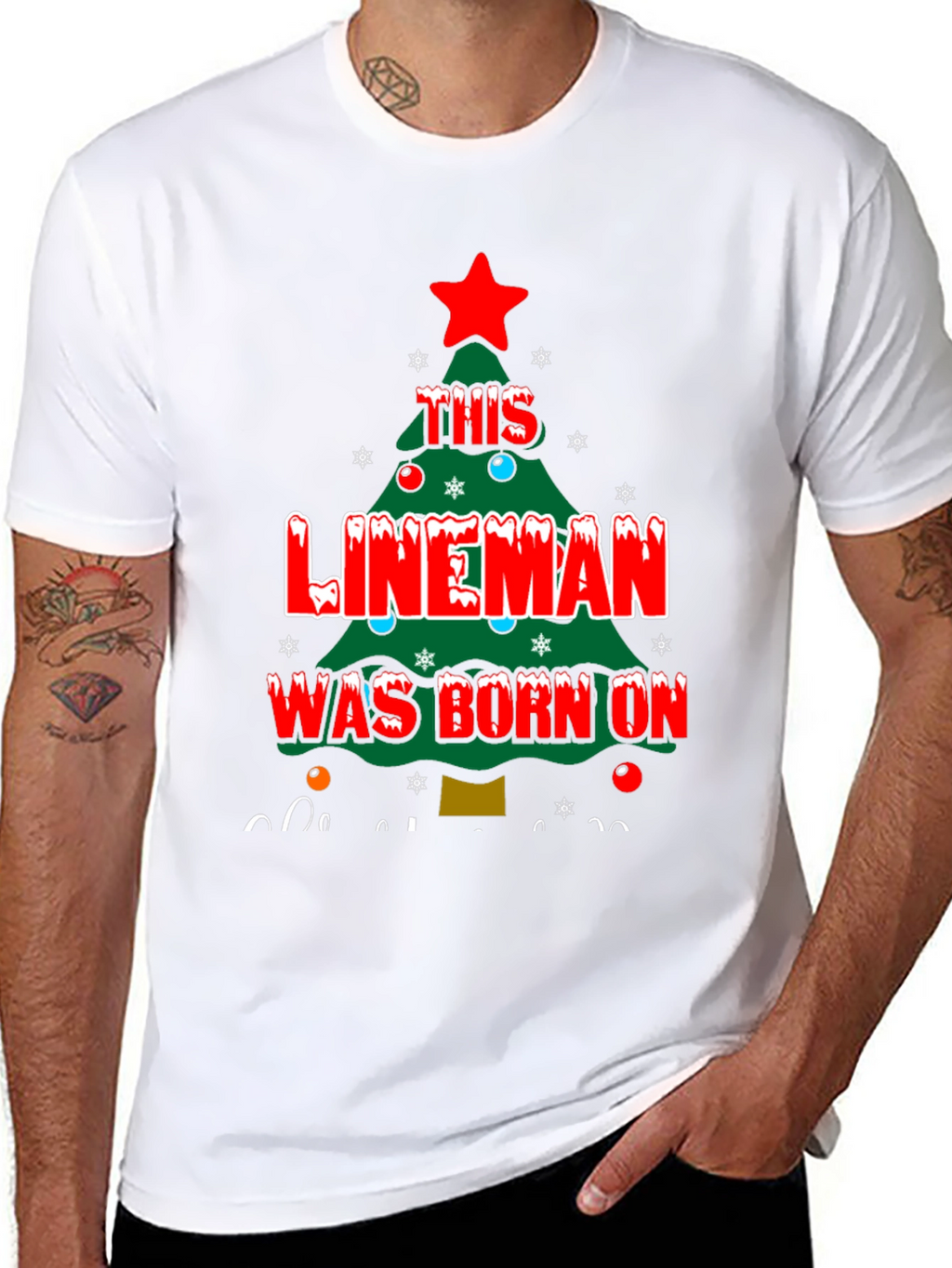 Lineman Christmas Tree T-Shirt