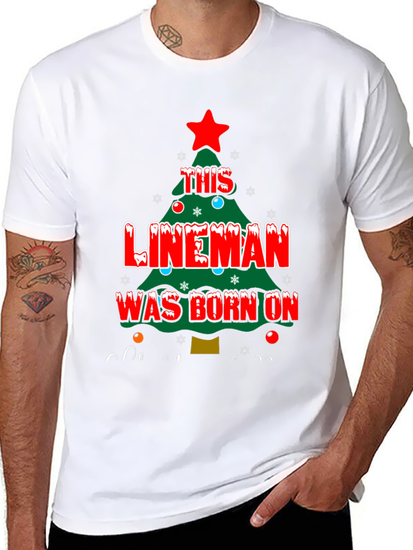 Lineman Christmas Tree T-Shirt