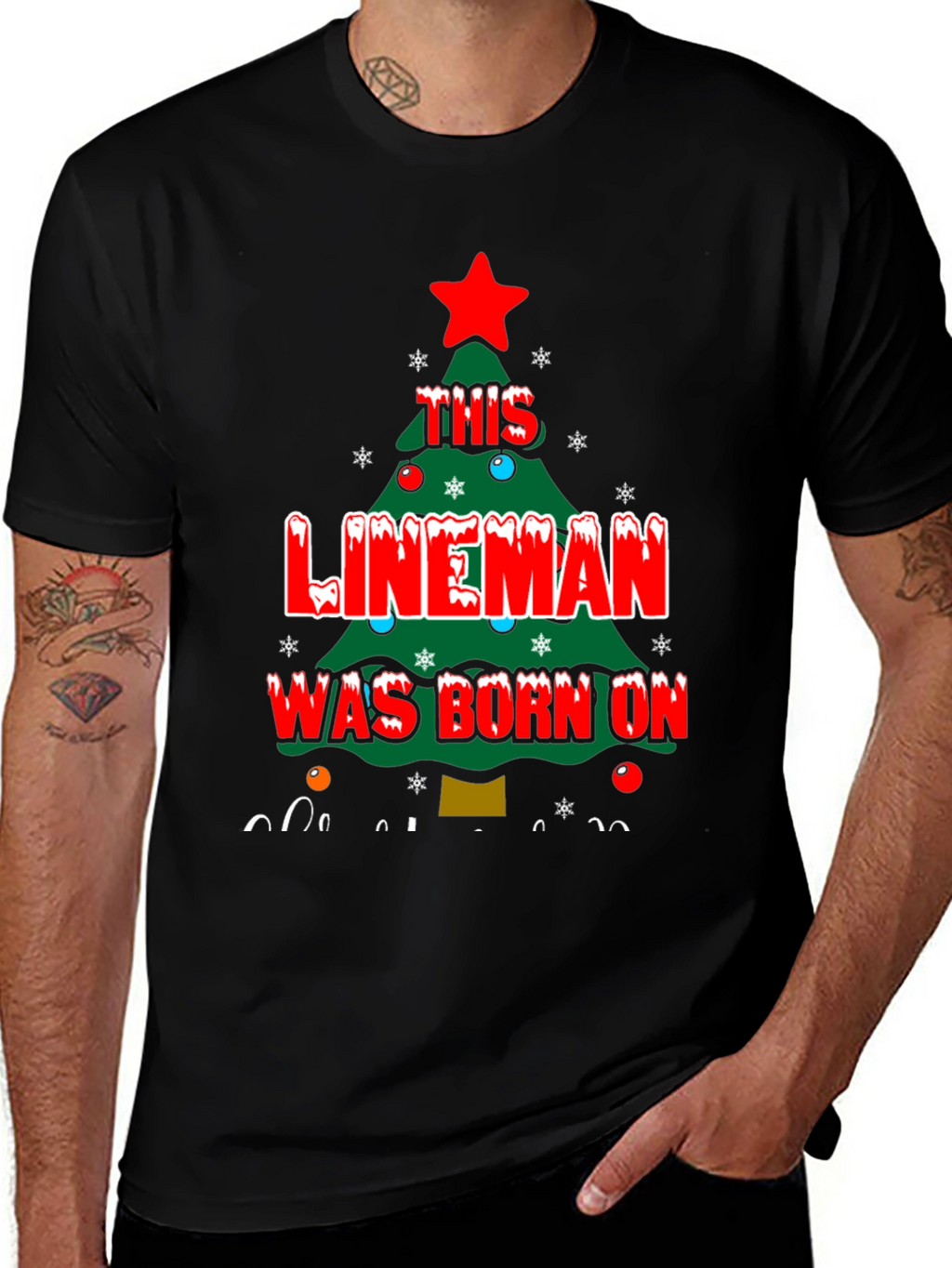 Lineman Christmas Tree T-Shirt