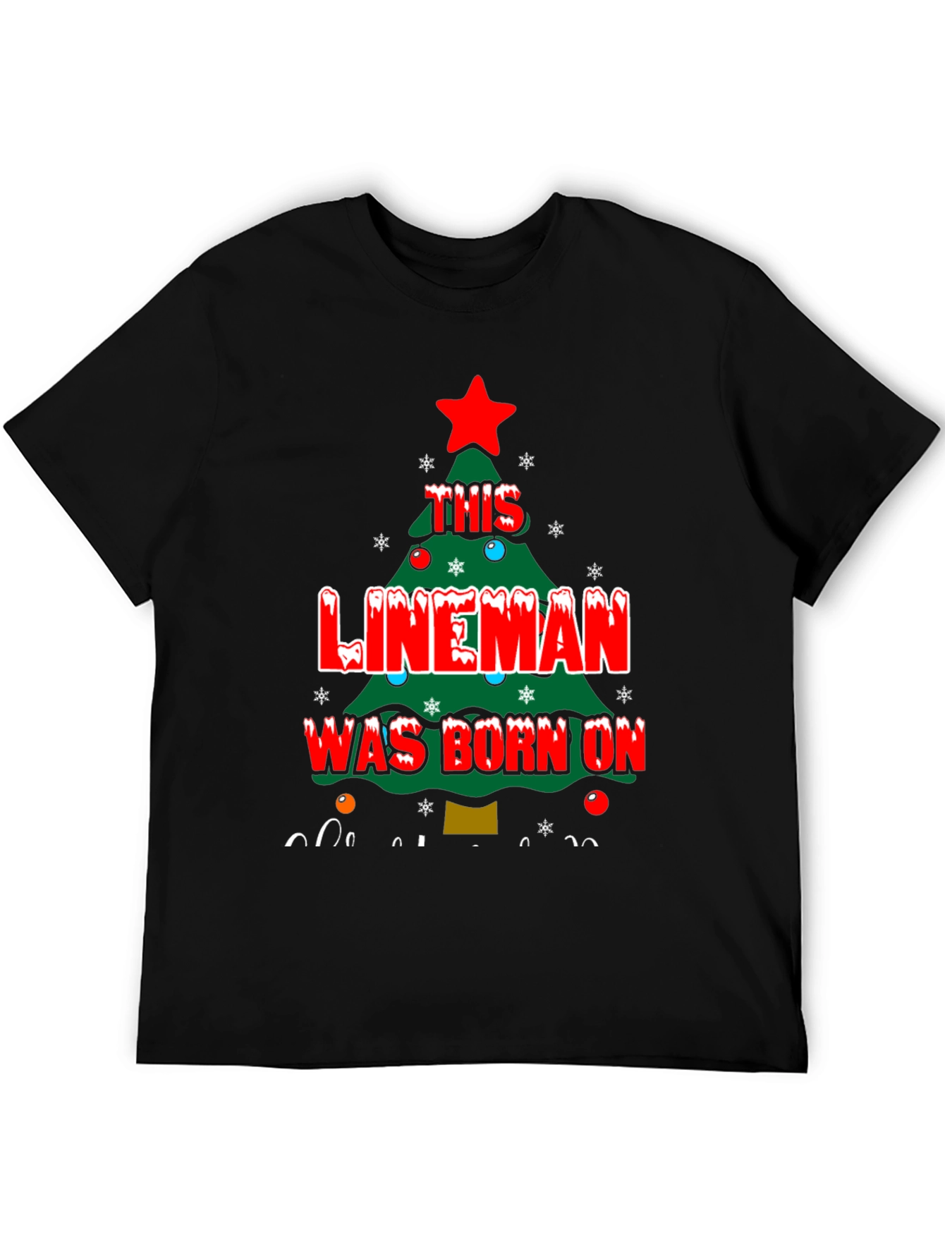 Lineman Christmas Tree T-Shirt