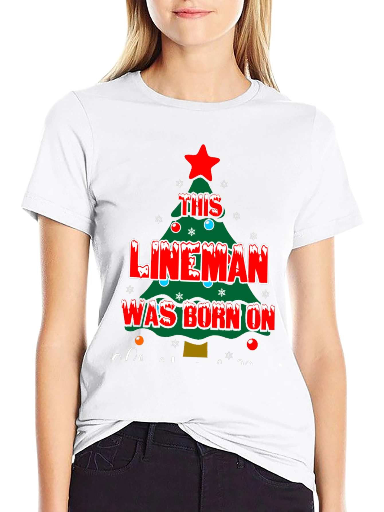 Lineman Christmas Tree T-Shirt