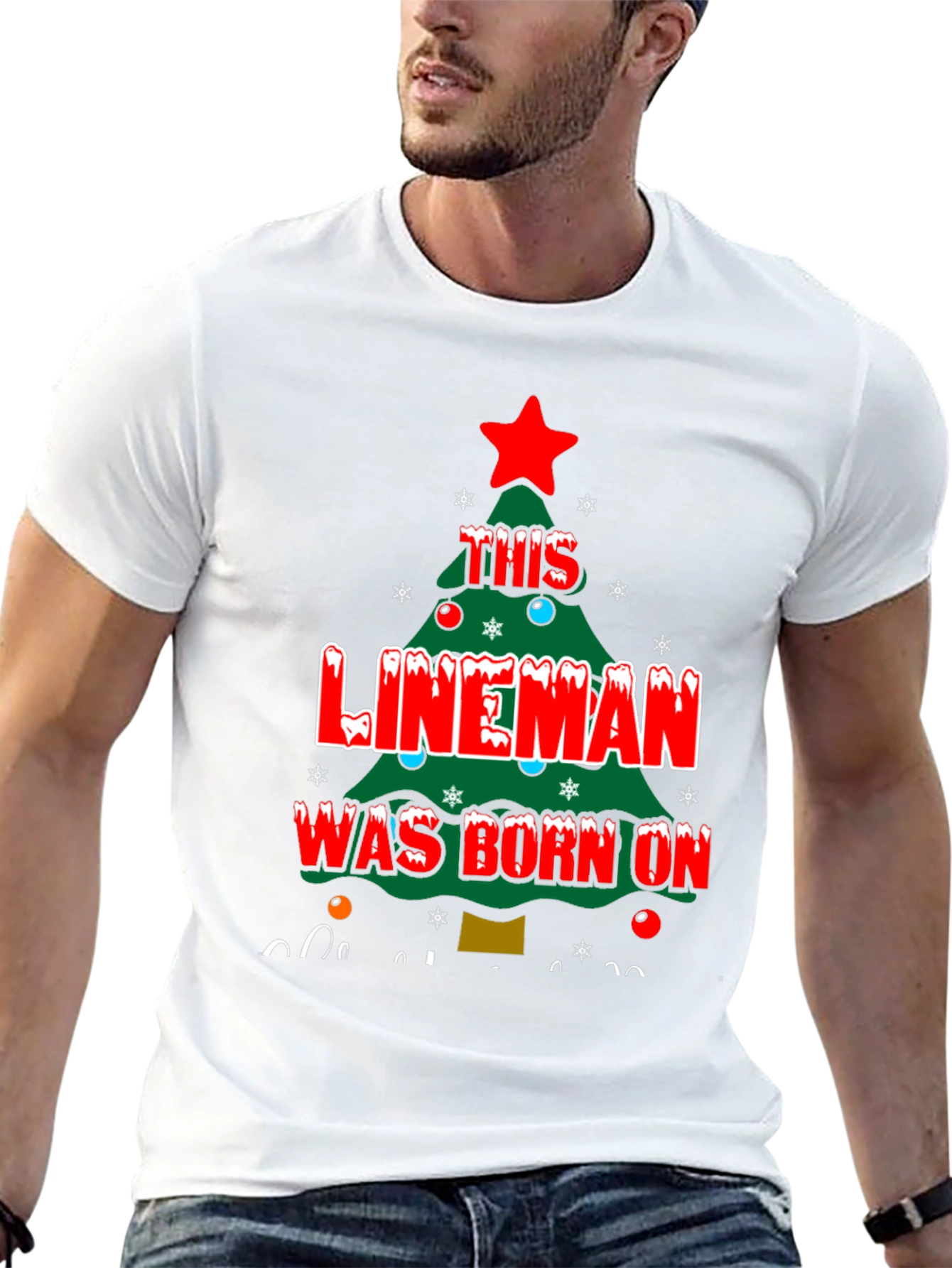 Lineman Christmas Tree T-Shirt