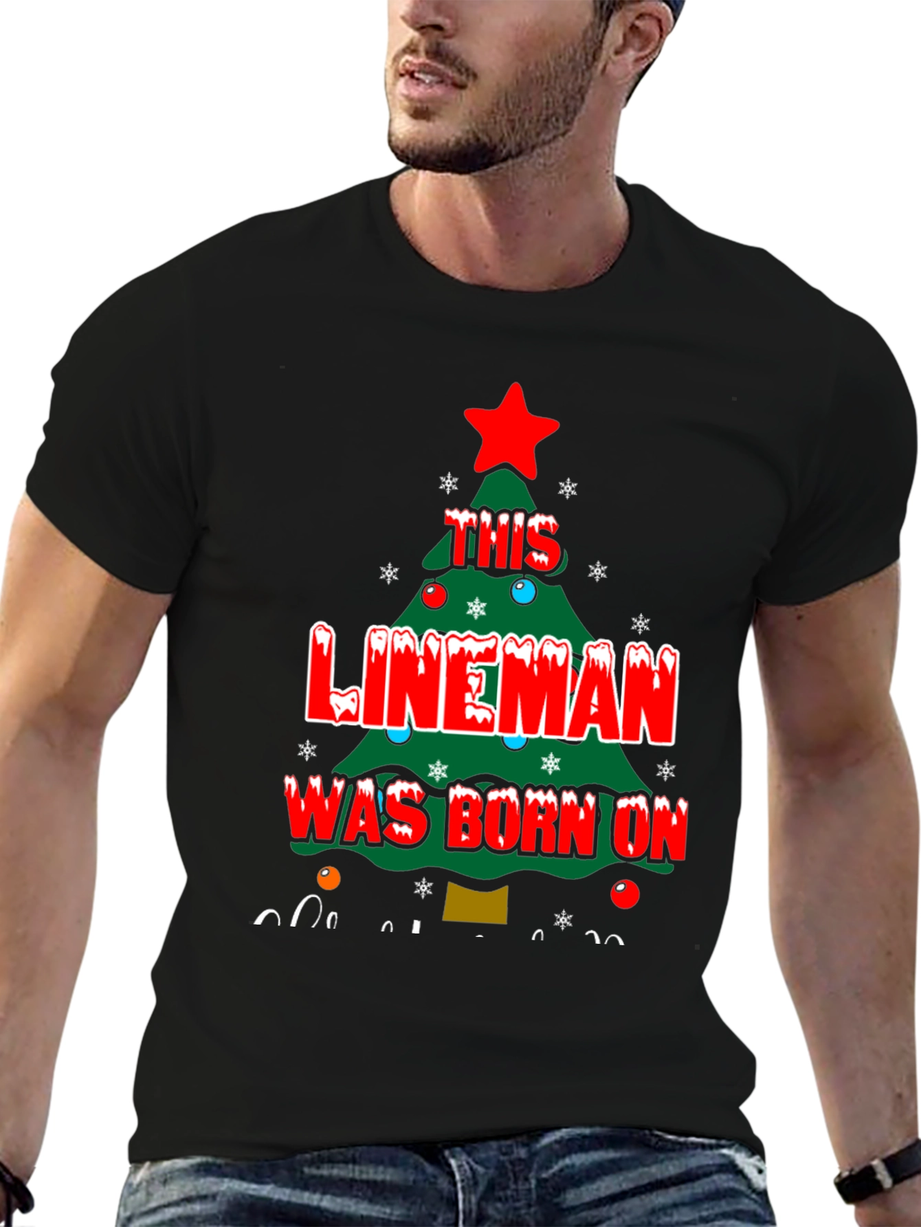 Lineman Christmas Tree T-Shirt