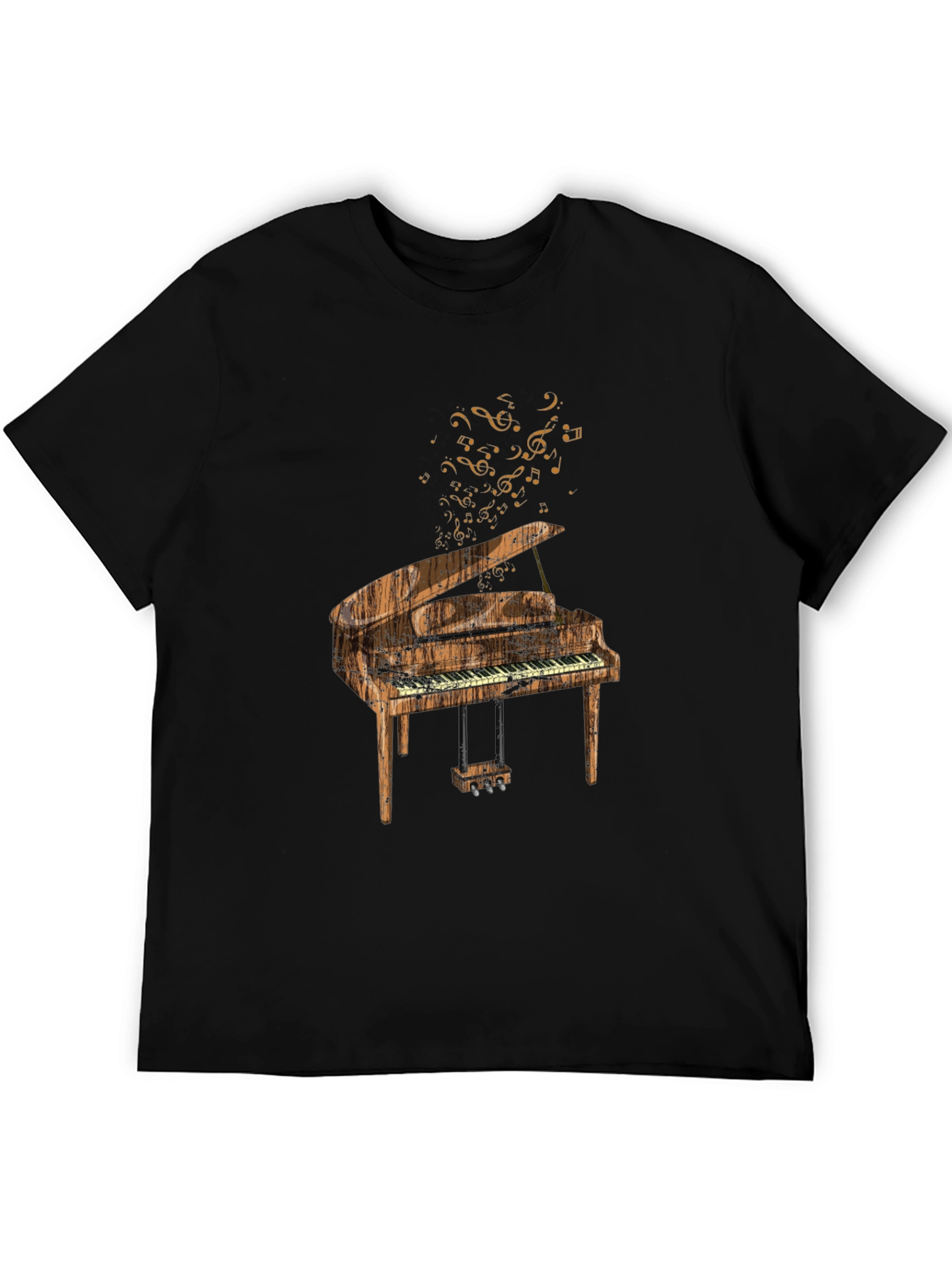 Piano Graphic Tee - Music Lovers Black T-Shirt