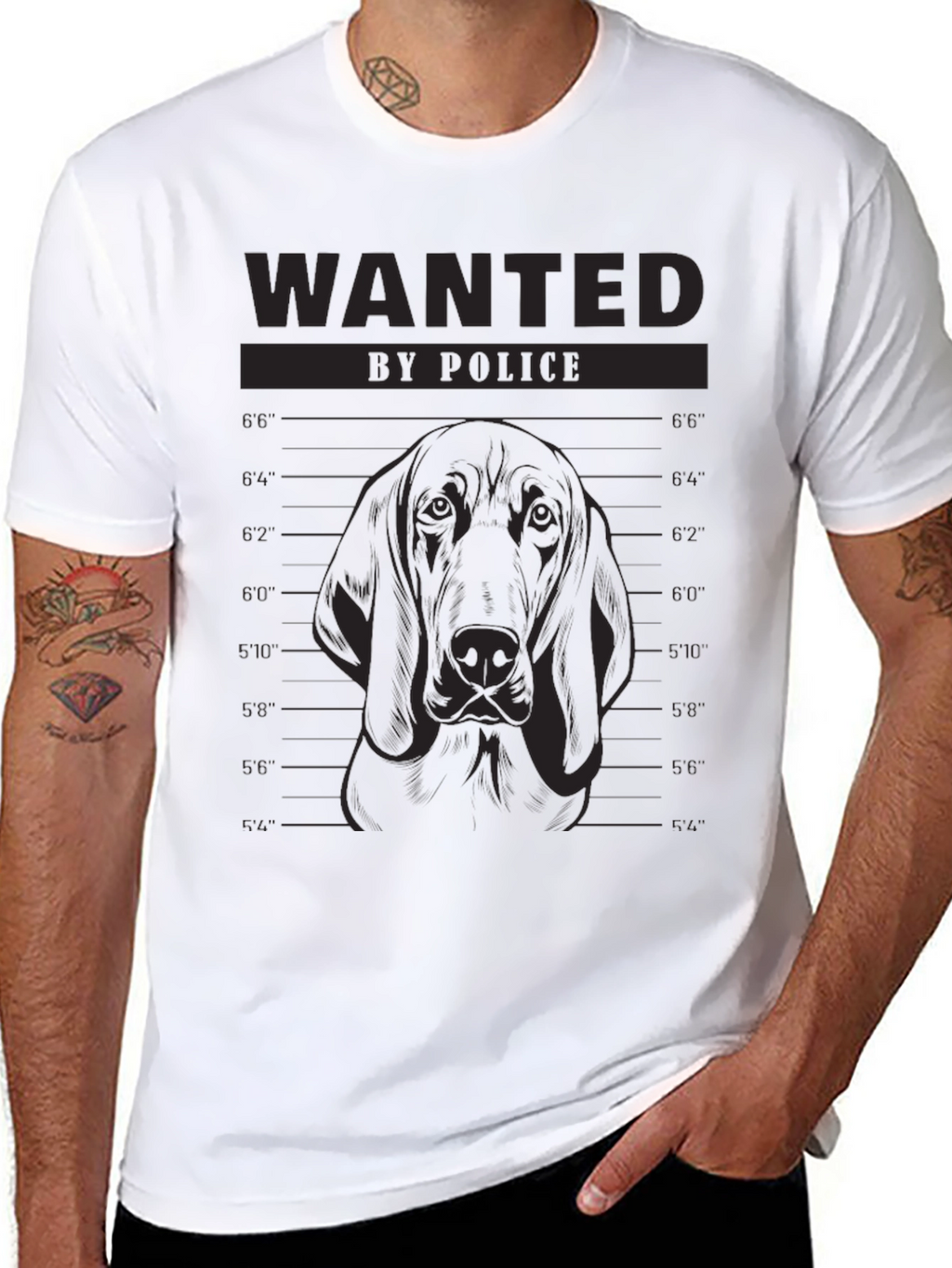 Wanted Dog Mugshot T-Shirt - Funny Canine Tee