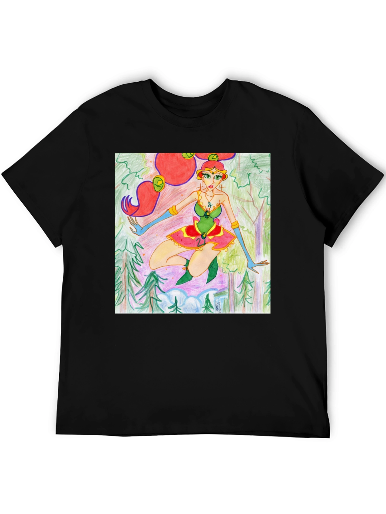 Fantasy Forest Girl Tee - Unique Graphic T-Shirt