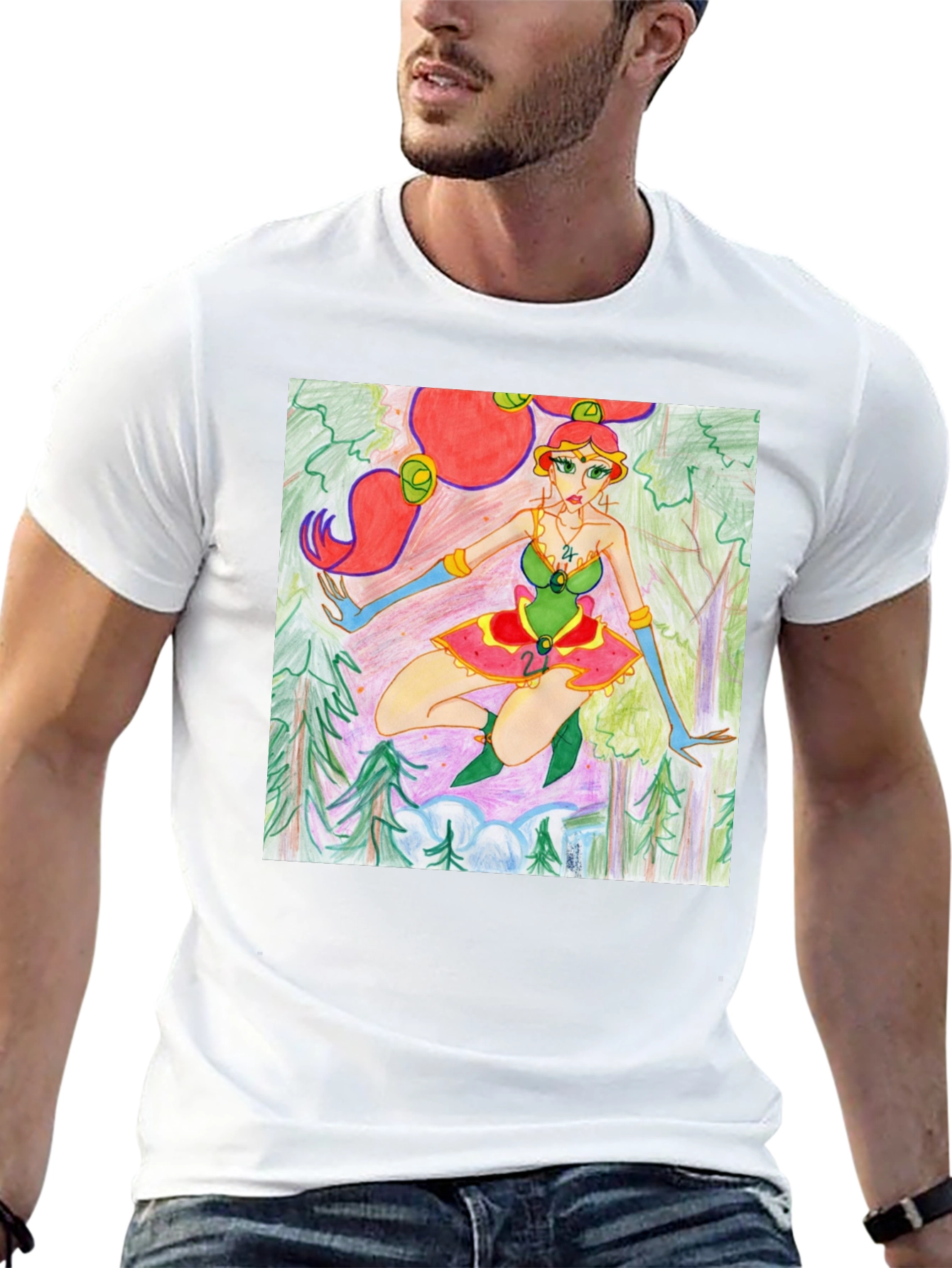 Fantasy Forest Girl Tee - Unique Graphic T-Shirt