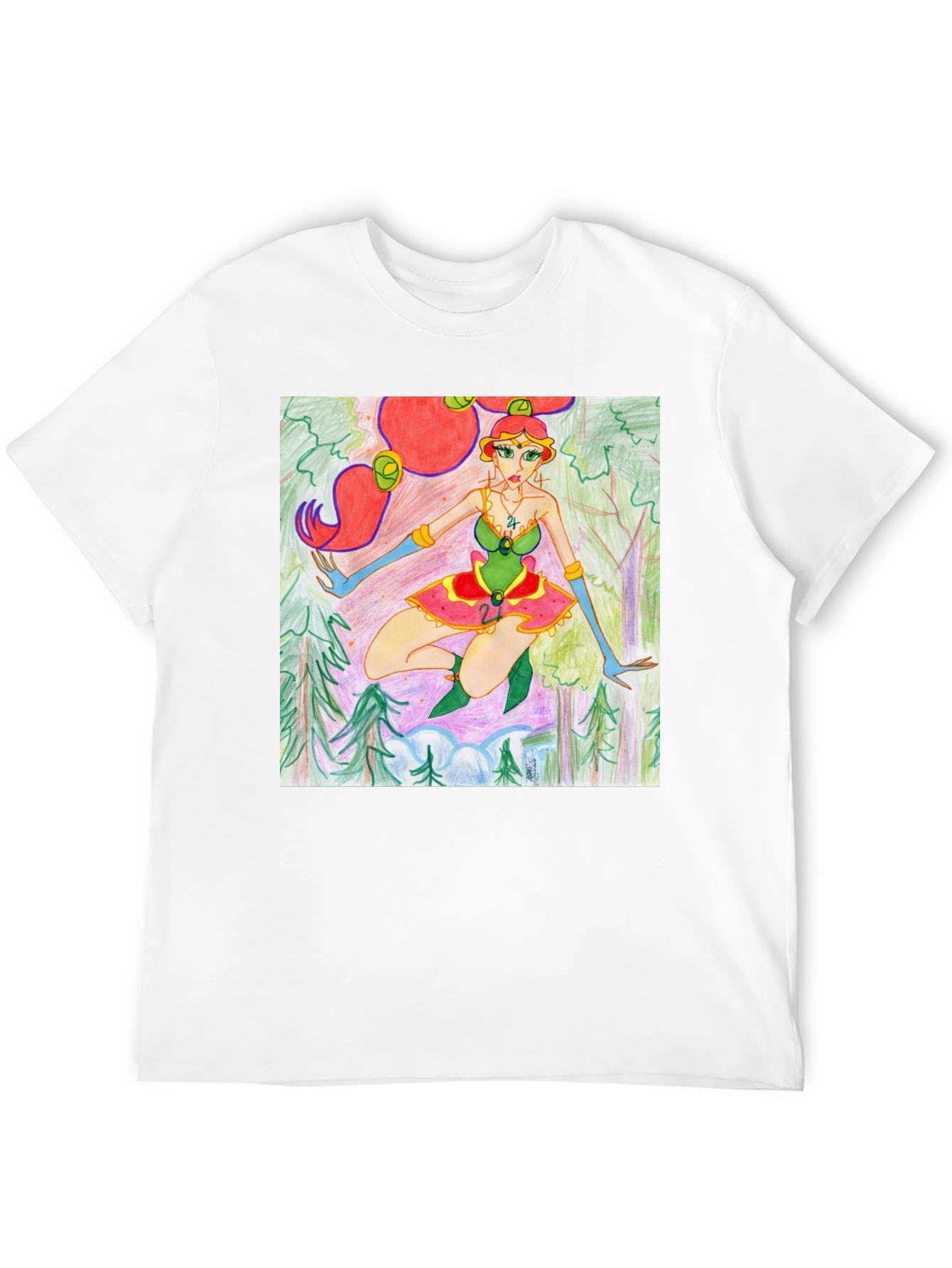 Fantasy Forest Girl Tee - Unique Graphic T-Shirt