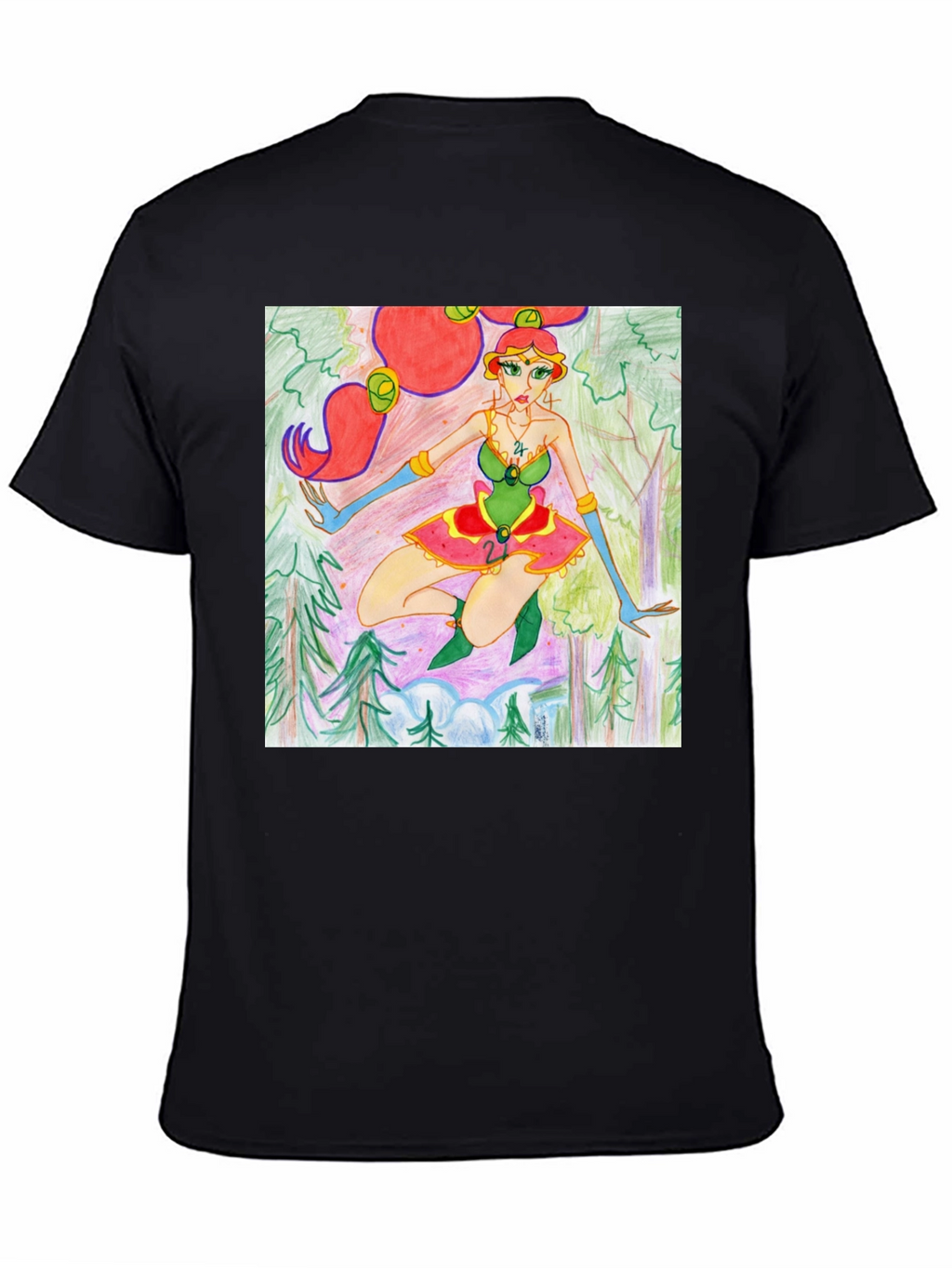 Fantasy Forest Girl Tee - Unique Graphic T-Shirt