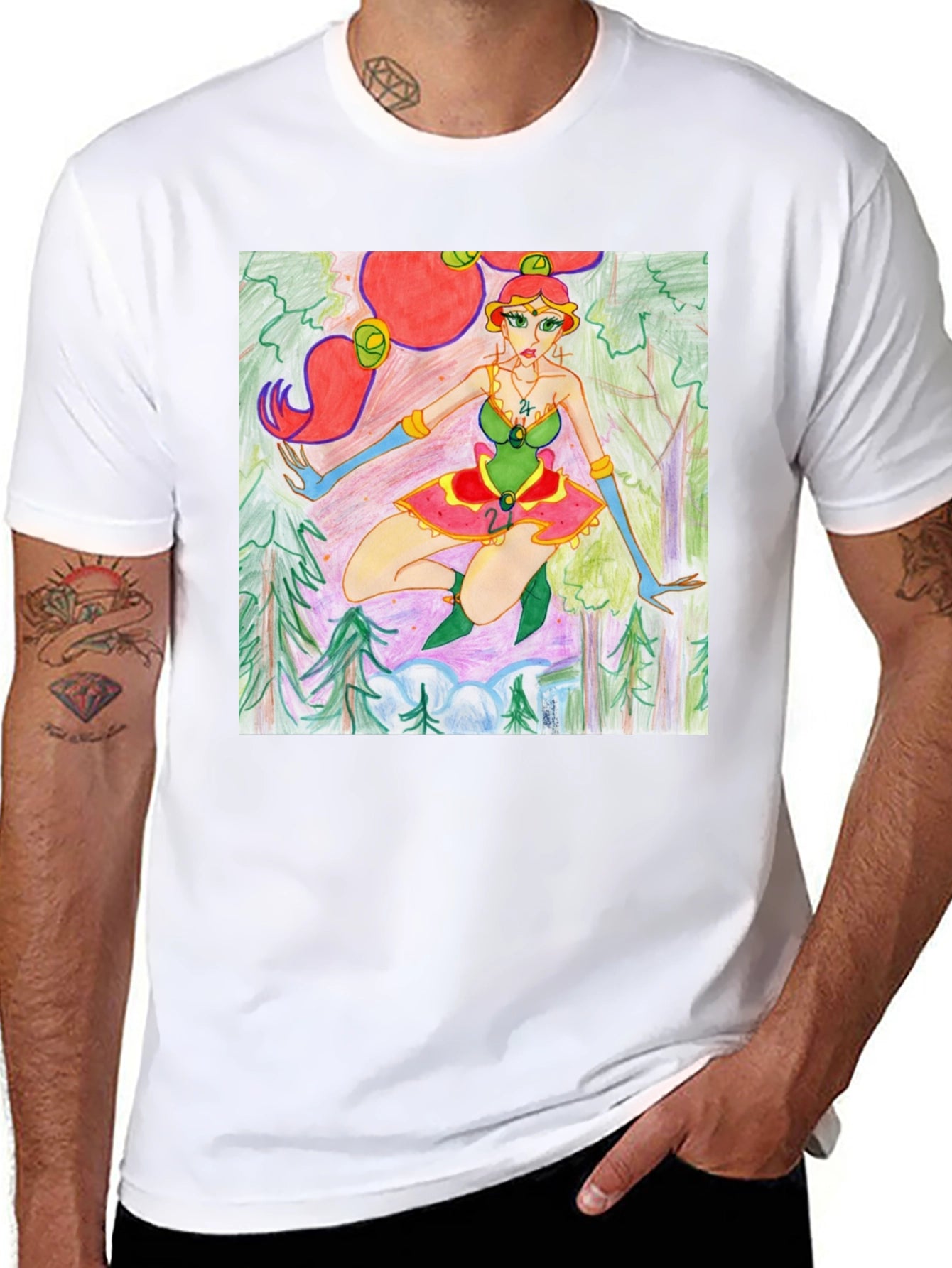 Fantasy Forest Girl Tee - Unique Graphic T-Shirt