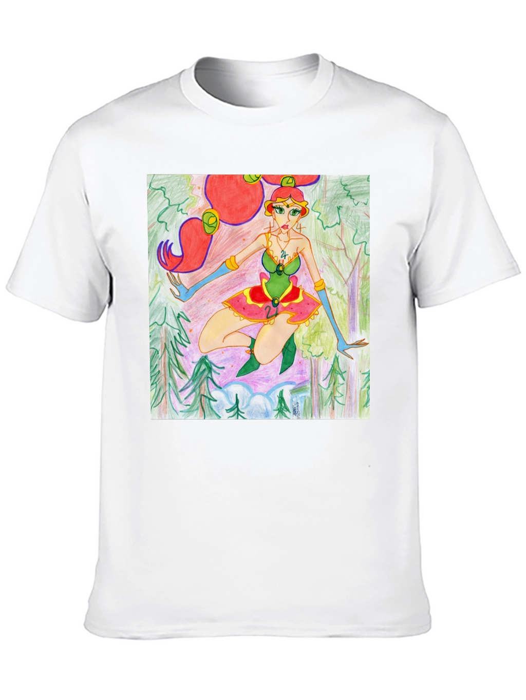 Fantasy Forest Girl Tee - Unique Graphic T-Shirt