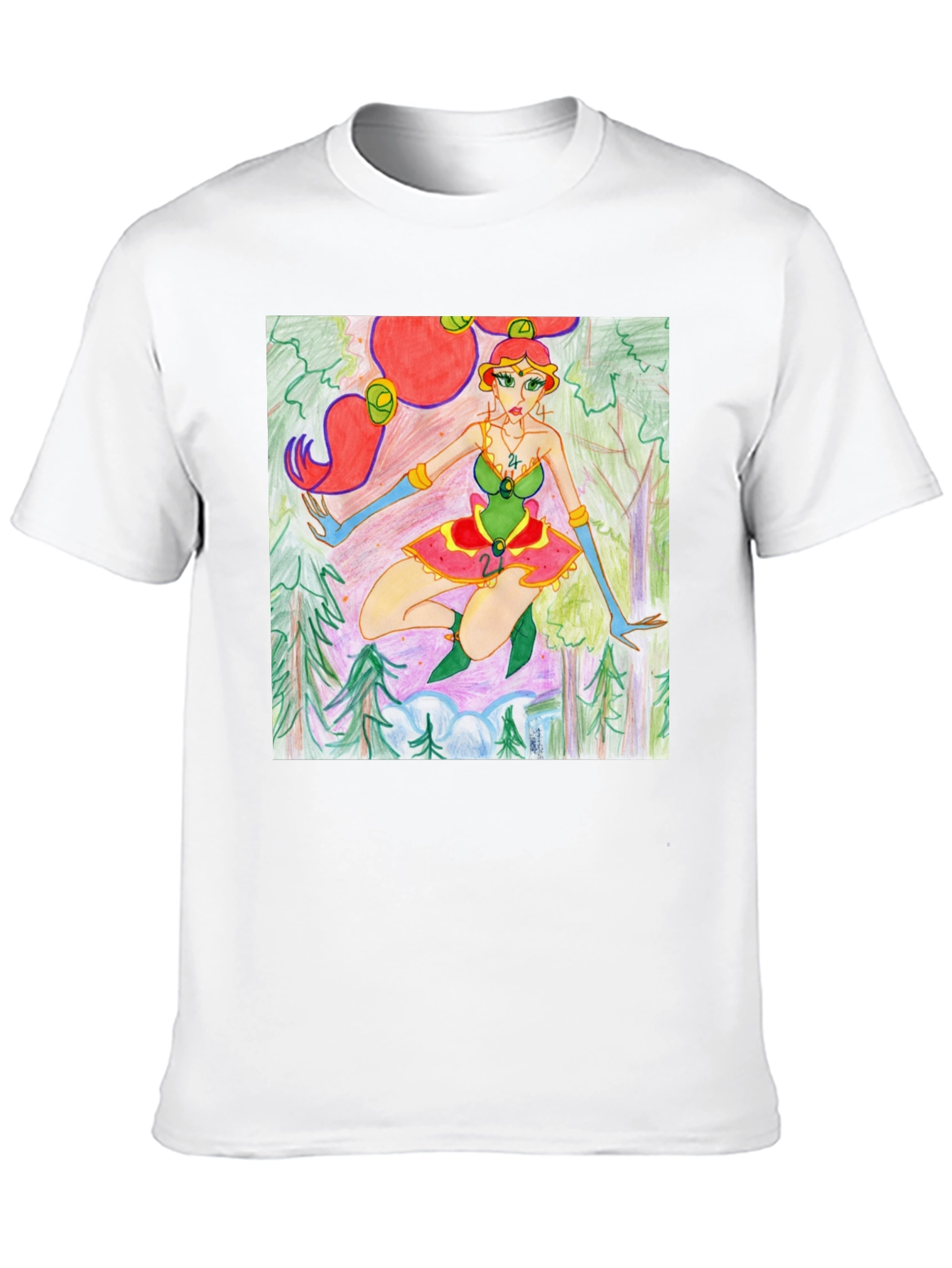 Fantasy Forest Girl Tee - Unique Graphic T-Shirt