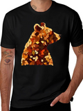 Autumn Bear Leaf T-Shirt - Nature Inspired Design