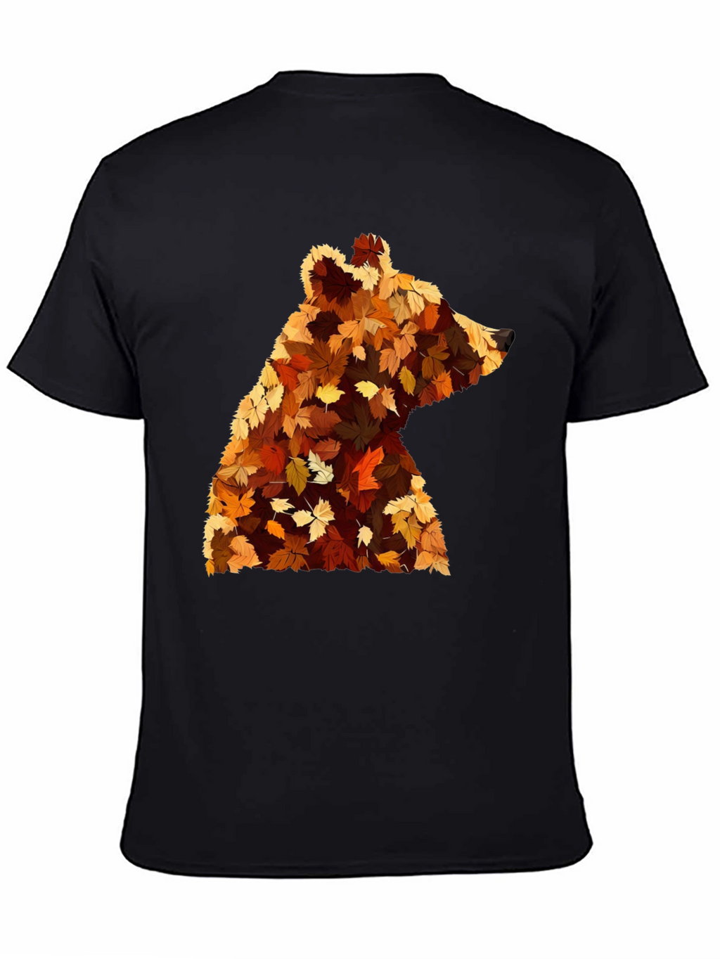 Autumn Bear Leaf T-Shirt - Nature Inspired Design