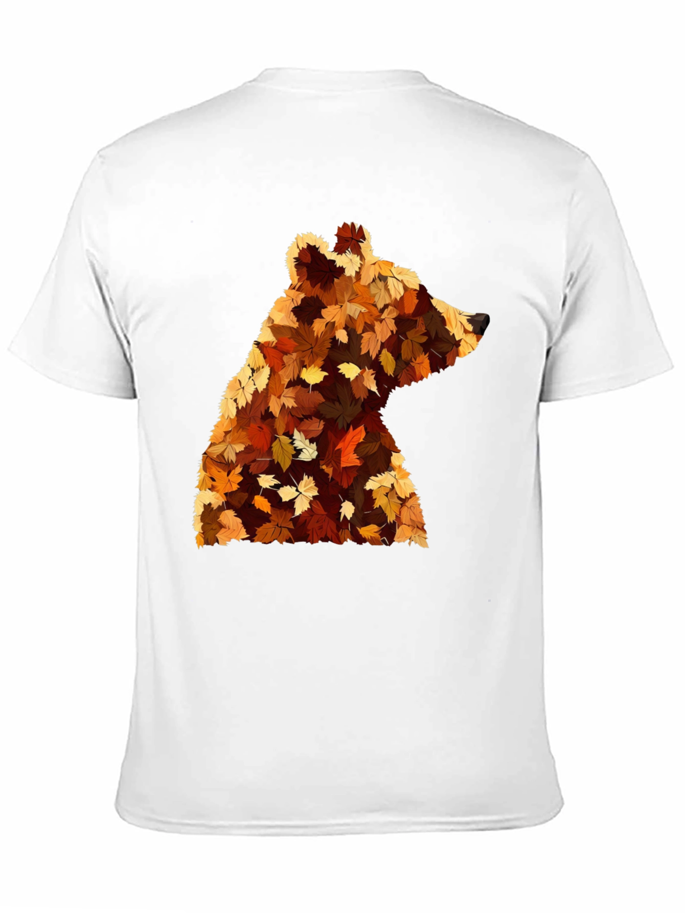 Autumn Bear Leaf T-Shirt - Nature Inspired Design