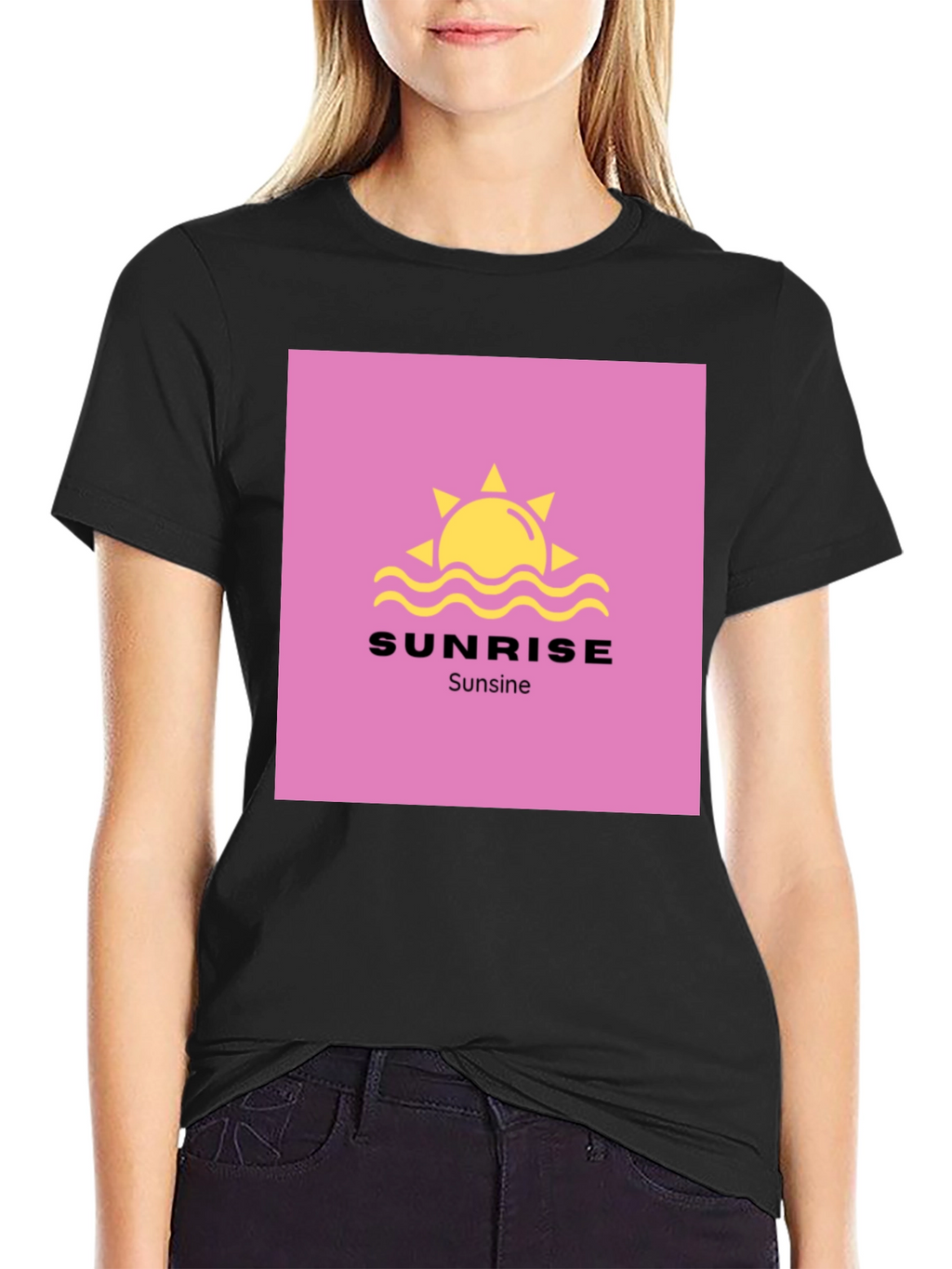 Sunrise Sunsine Graphic Tee - Black Cotton Shirt