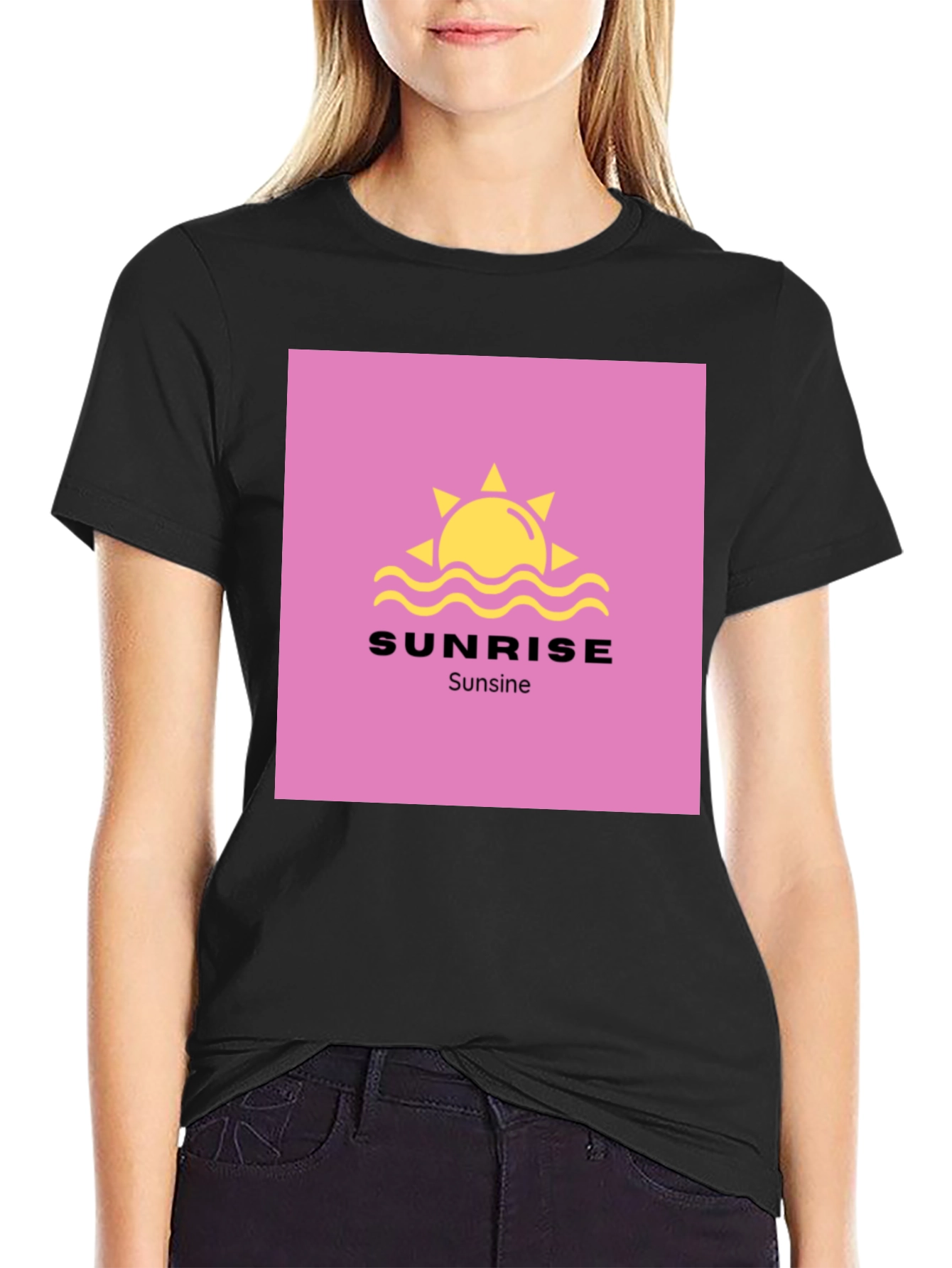 Sunrise Sunsine Graphic Tee - Black Cotton Shirt