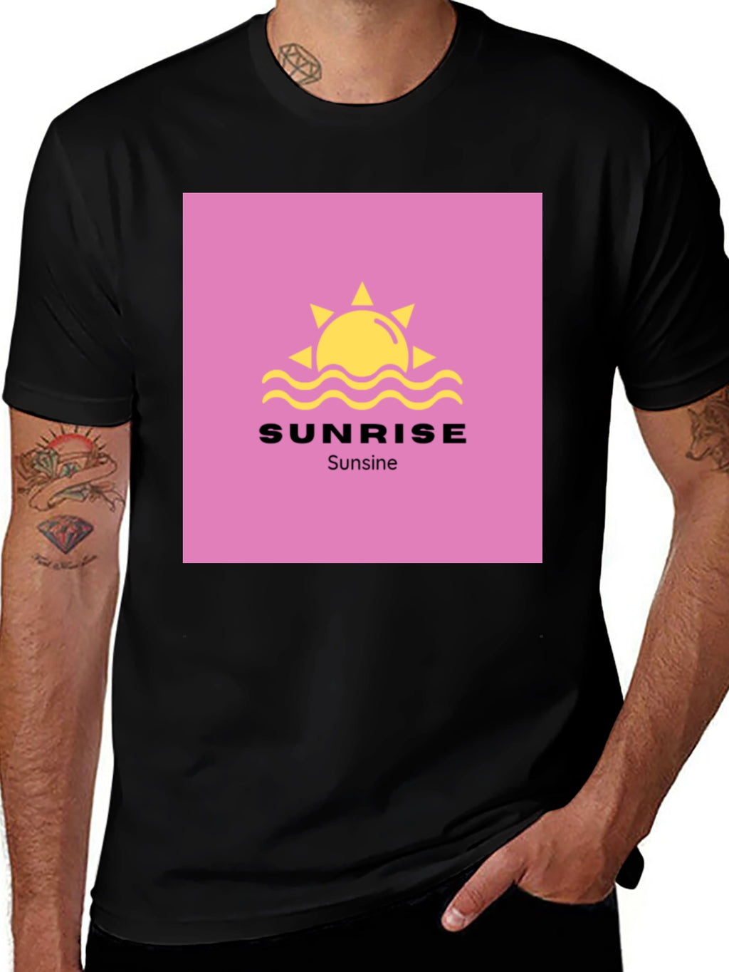 Sunrise Sunsine Graphic Tee - Black Cotton Shirt