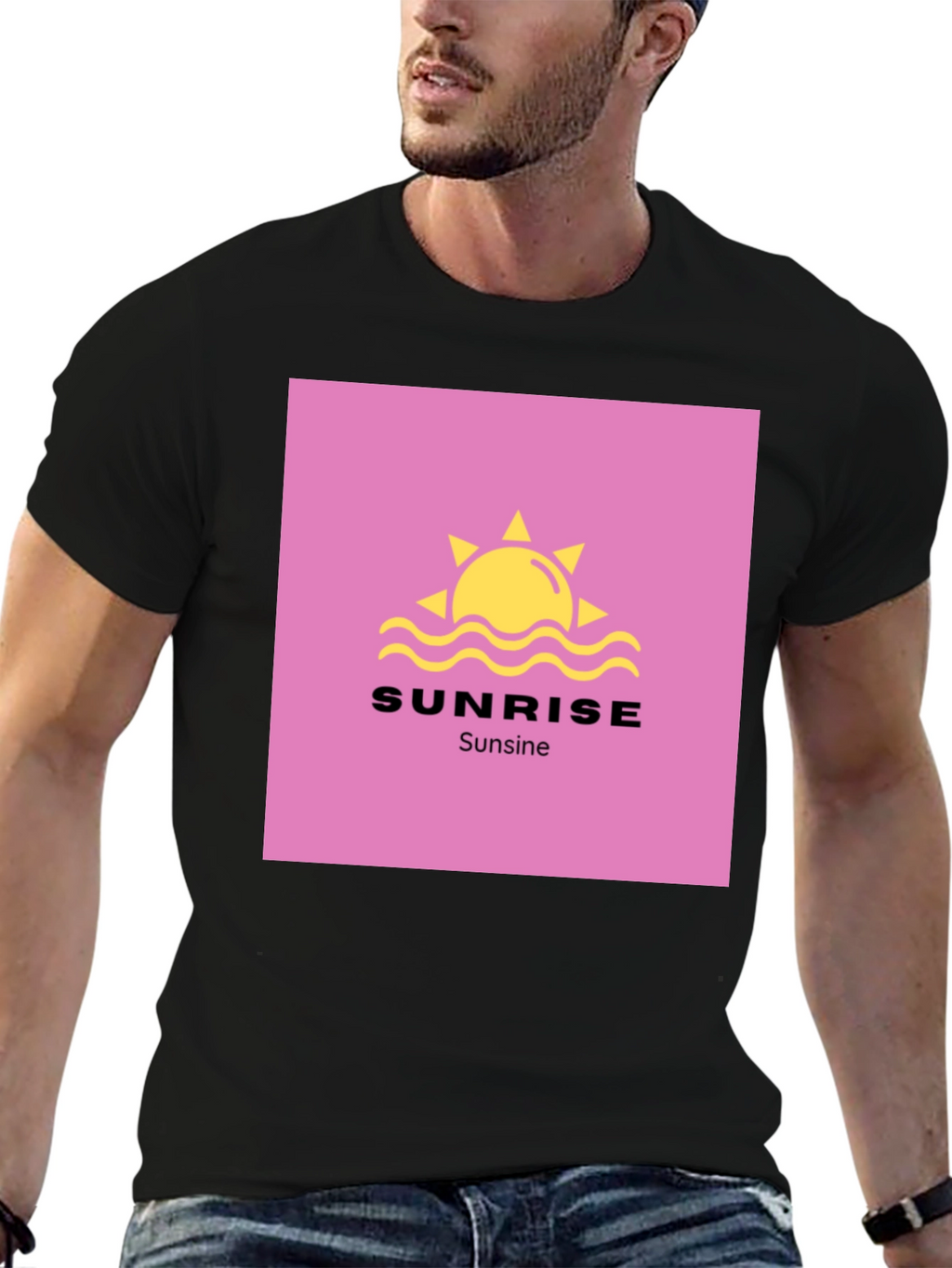 Sunrise Sunsine Graphic Tee - Black Cotton Shirt