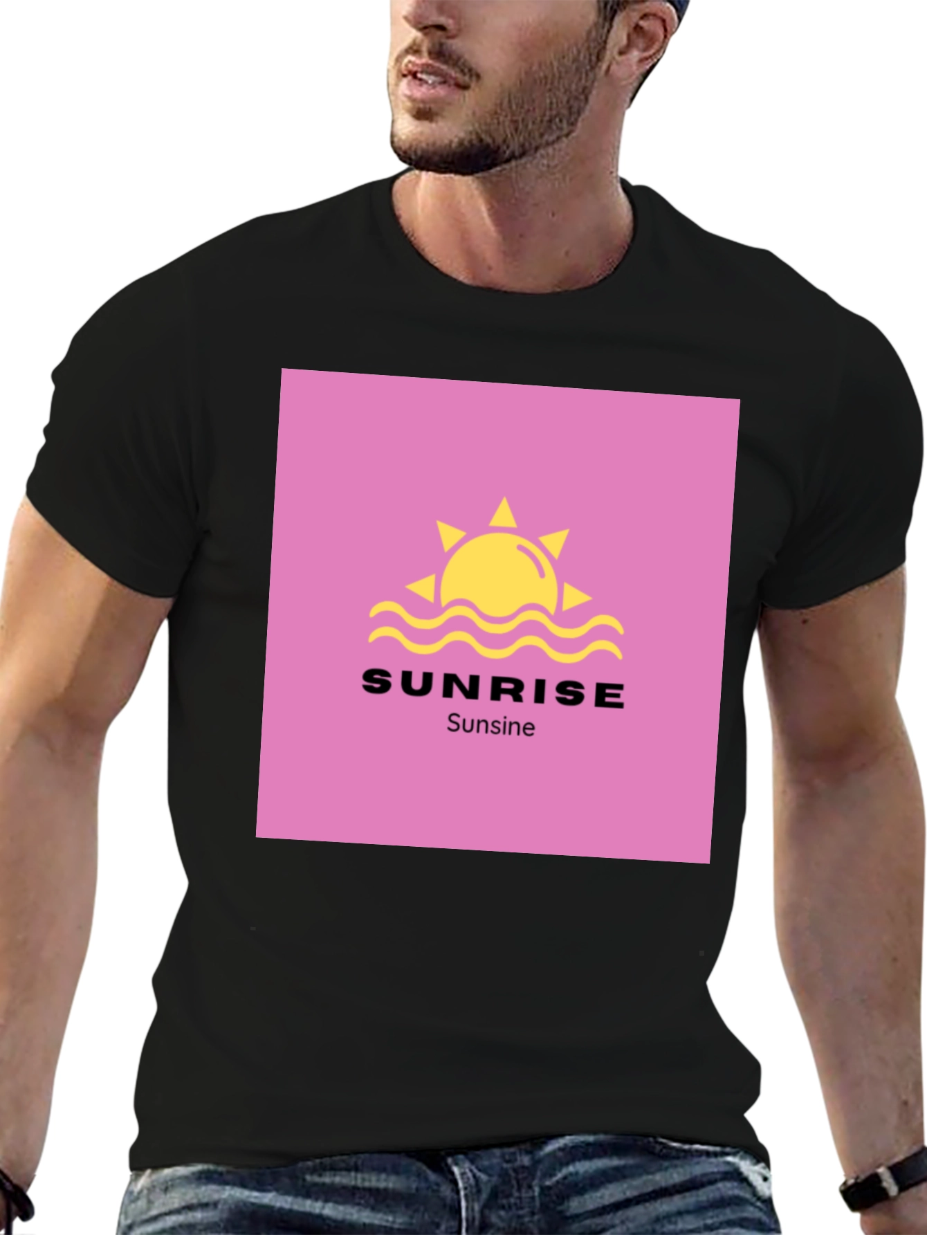 Sunrise Sunsine Graphic Tee - Black Cotton Shirt