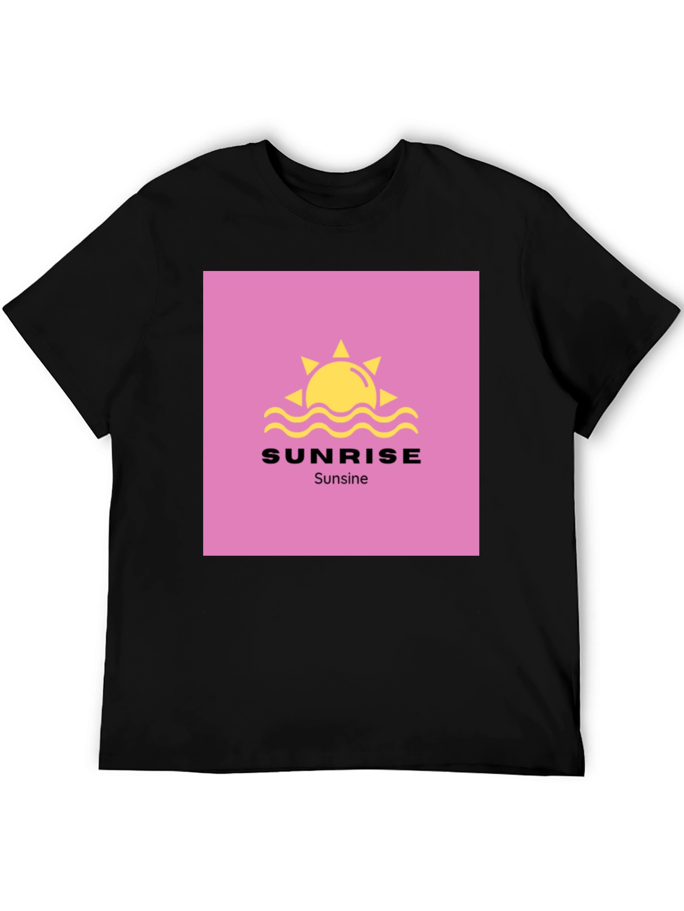 Sunrise Sunsine Graphic Tee - Black Cotton Shirt