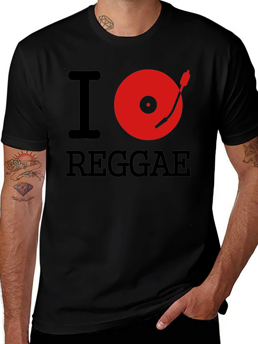 I Heart Reggae Black Graphic Tee