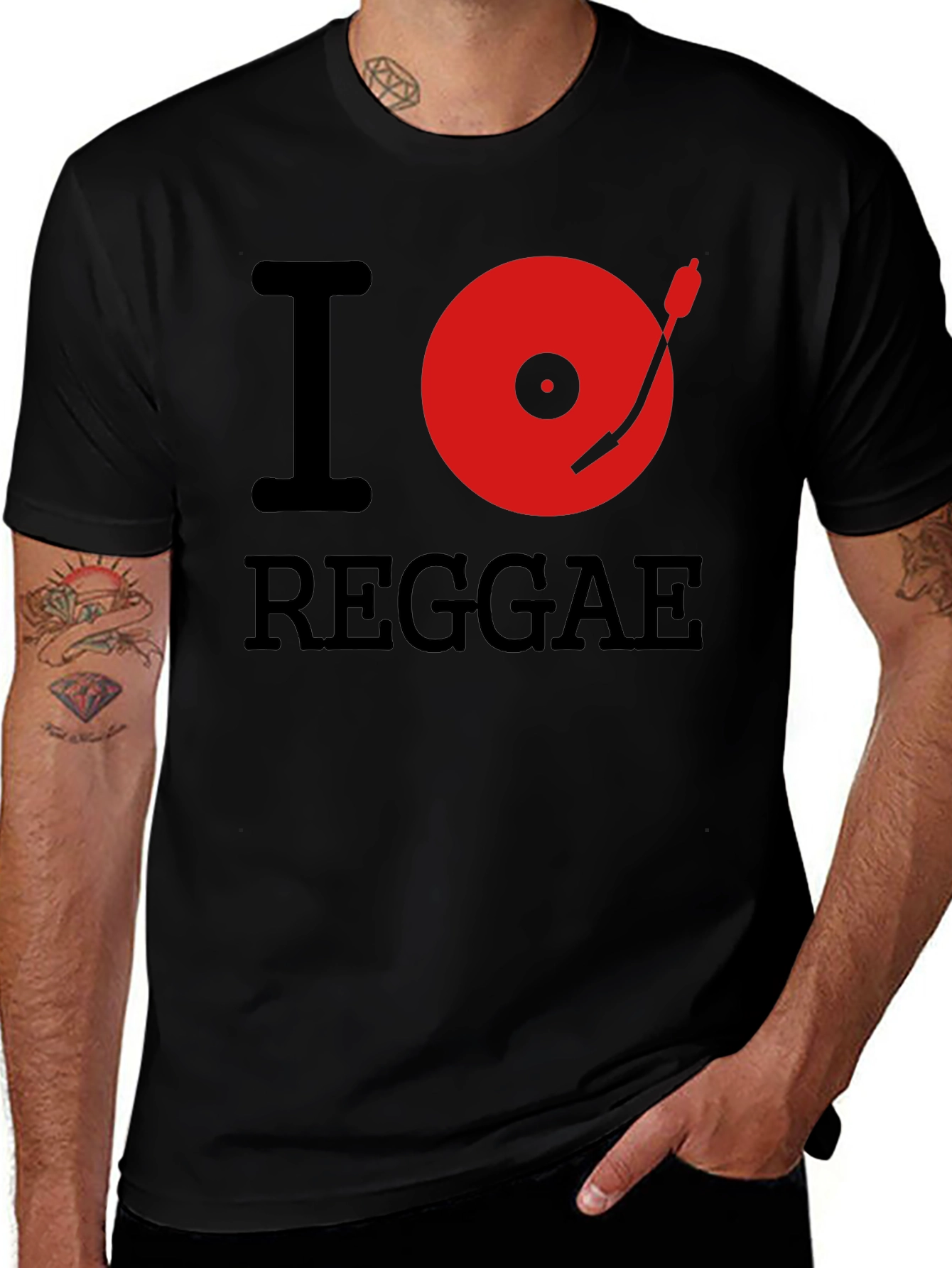 I Heart Reggae Black Graphic Tee