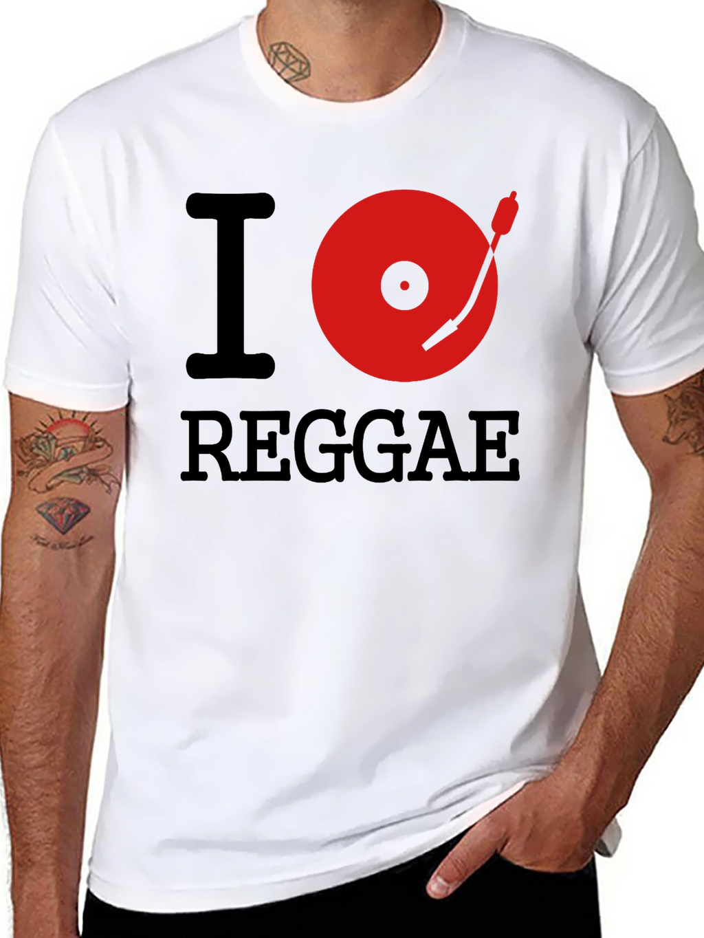 I Heart Reggae Black Graphic Tee
