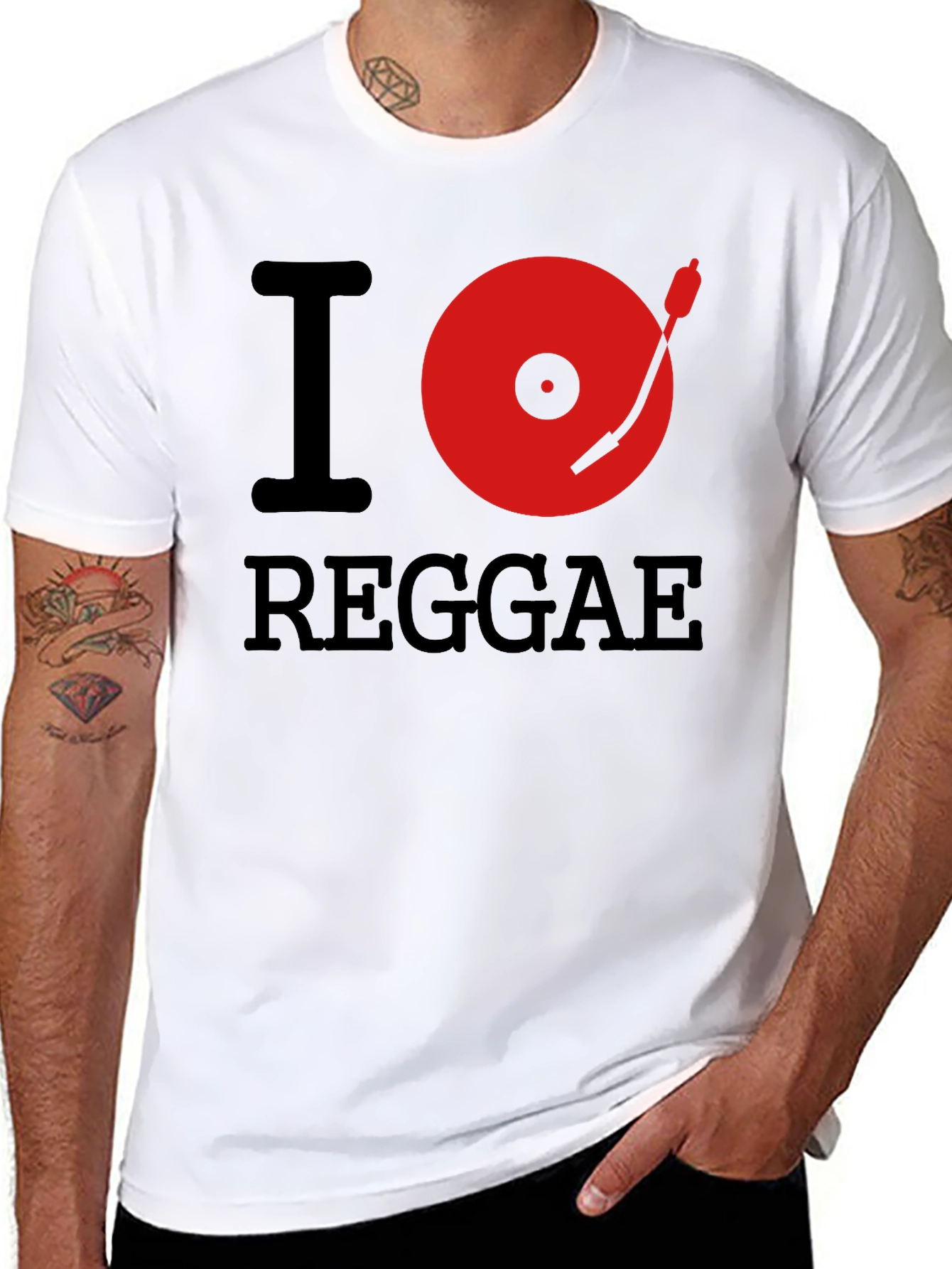 I Heart Reggae Black Graphic Tee