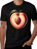 Peach Slice Graphic Tee - Unique Fruit Design