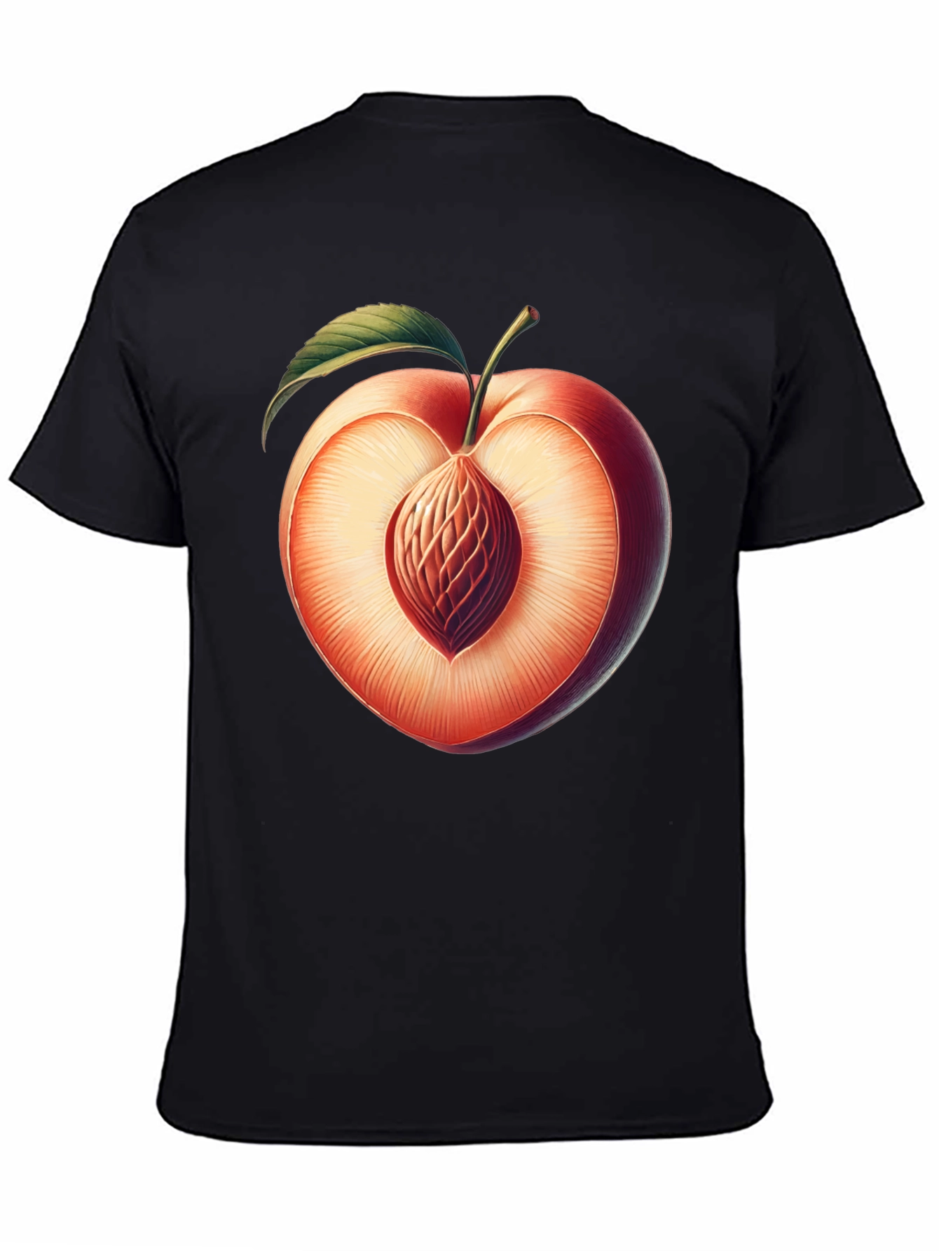 Peach Slice Graphic Tee - Unique Fruit Design