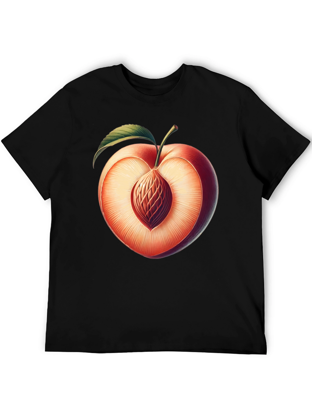 Peach Slice Graphic Tee - Unique Fruit Design
