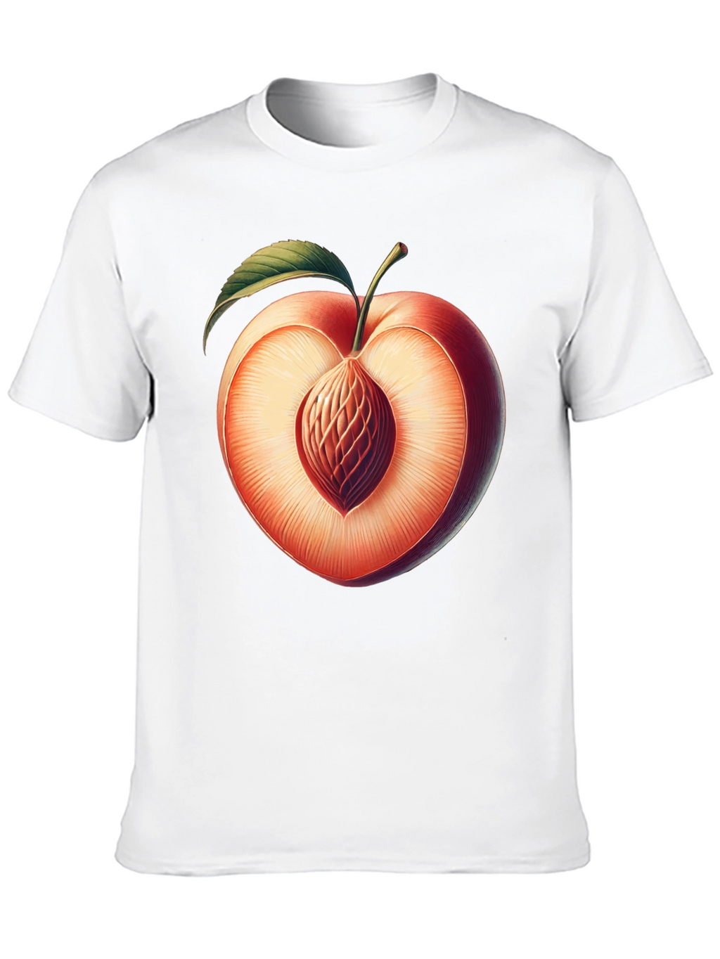 Peach Slice Graphic Tee - Unique Fruit Design