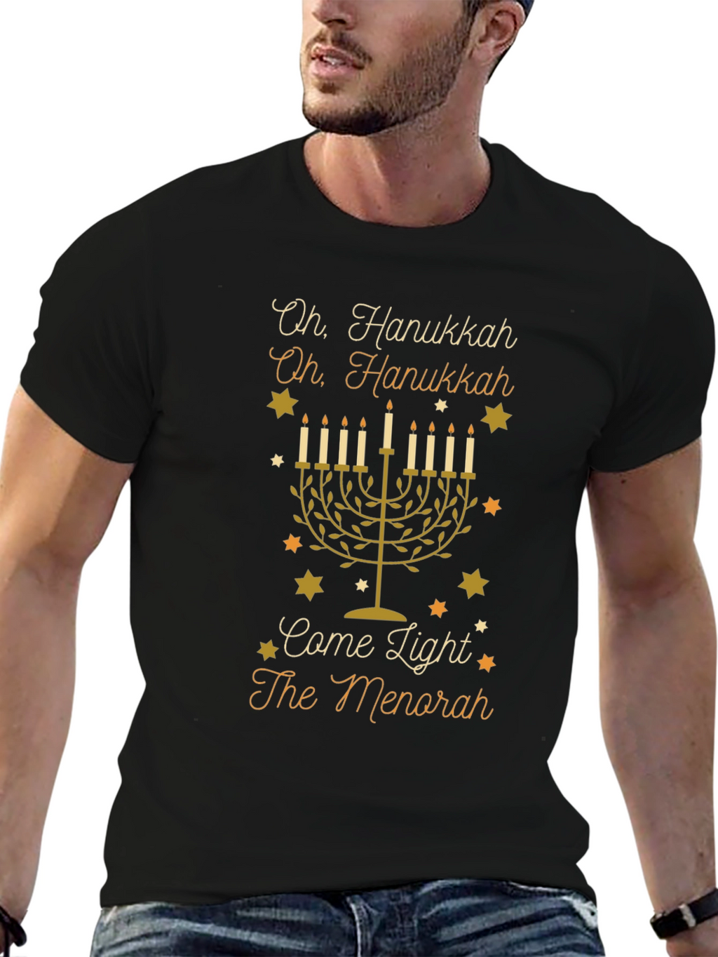 Hanukkah Menorah T-Shirt - Oh Hanukkah Design