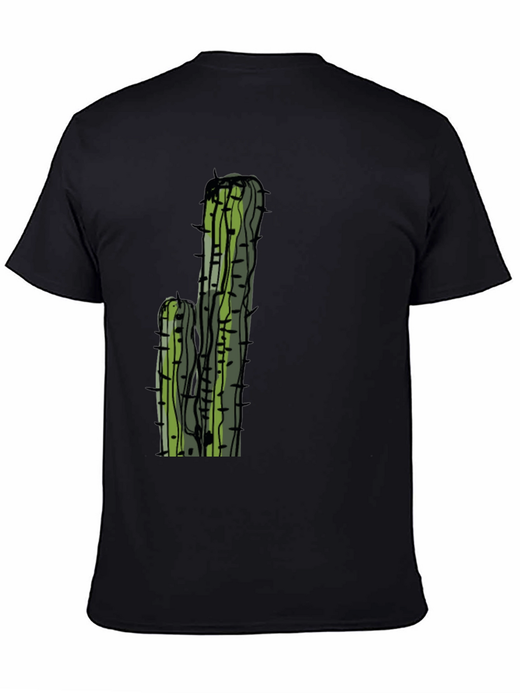 Cactus Graphic Tee - Black Casual T-Shirt