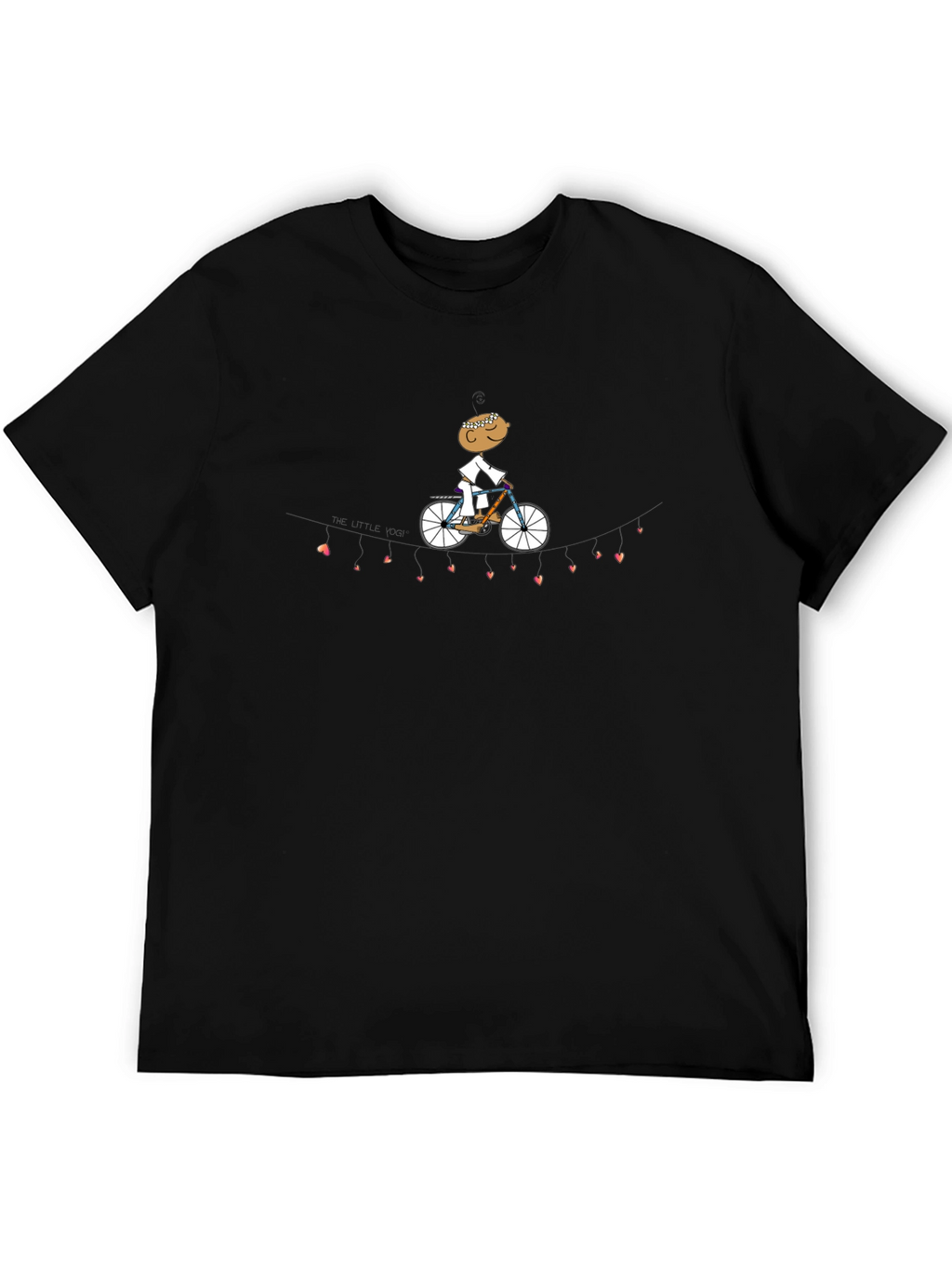 Heart String Cyclist Graphic Tee - Black