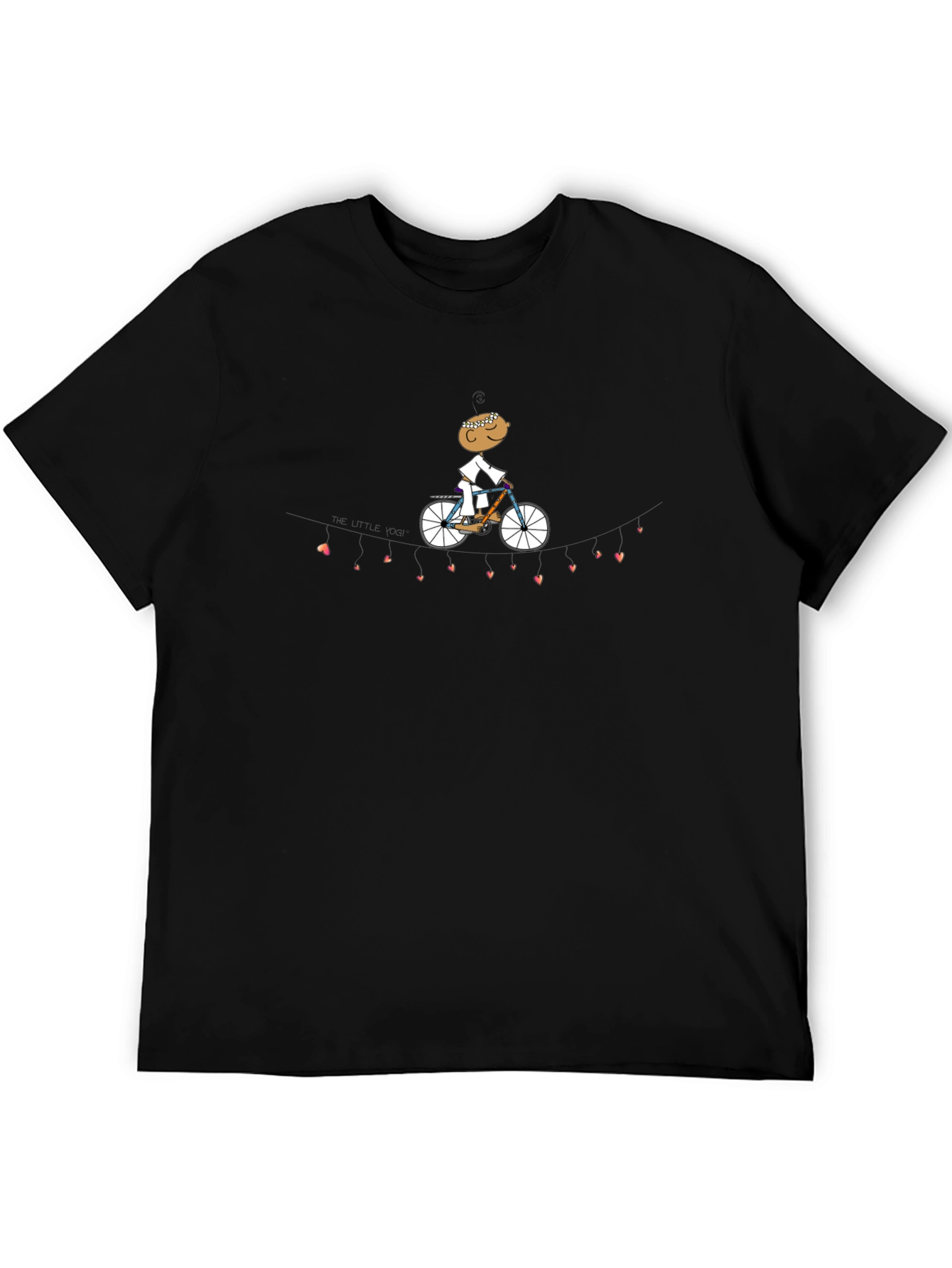 Heart String Cyclist Graphic Tee - Black