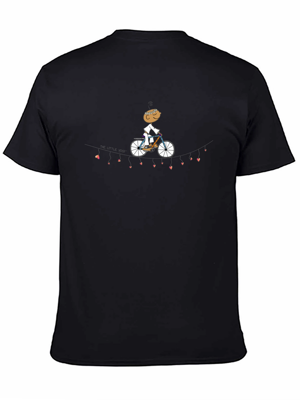 Heart String Cyclist Graphic Tee - Black