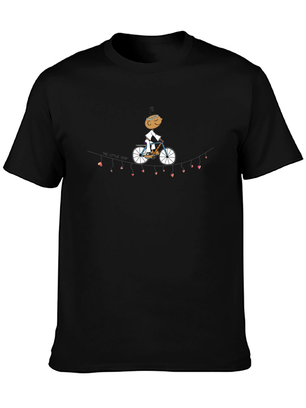 Heart String Cyclist Graphic Tee - Black