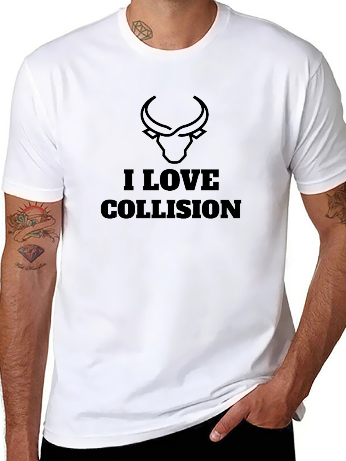 I Love Collision Black Graphic Tee