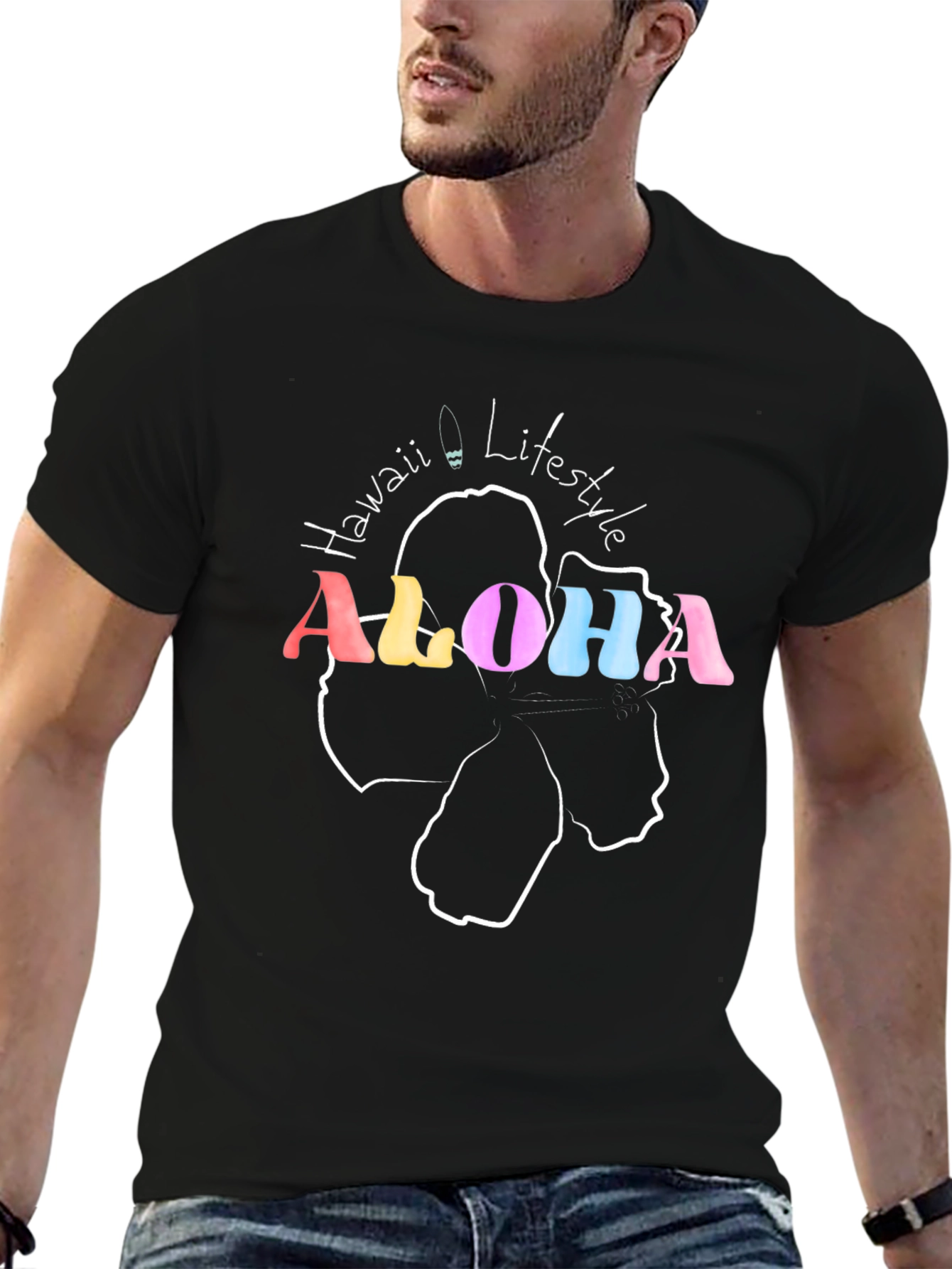 Aloha Hawaii Lifestyle Black T-Shirt